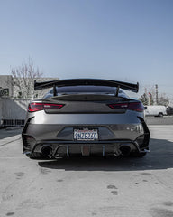 Infiniti Q60 Red Sport 400 Premium Luxe Sport Pure 2017 2018 2019 2020 2021 2022 with Aftermarket Parts - Project Black S Concept Rear Spoiler Wing Carbon Fiber / FRP from CMST Tuning