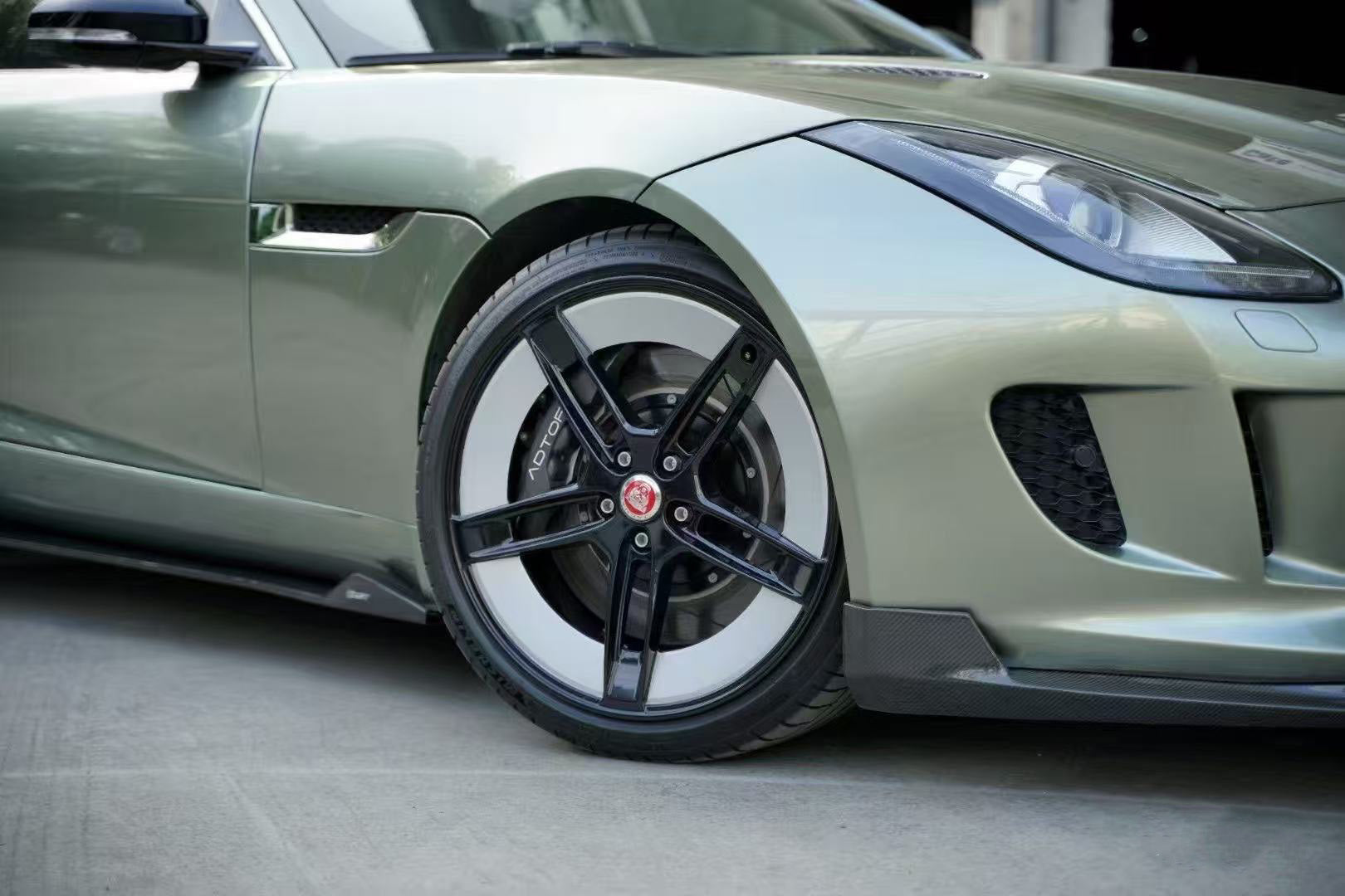 Jaguar F-Type SVR R S Base  2014 2015 2016 2017 2018 2019 2020 with Aftermarket Parts - Front Lip Splitter Carbon Fiber / FRP from CMST Tuning