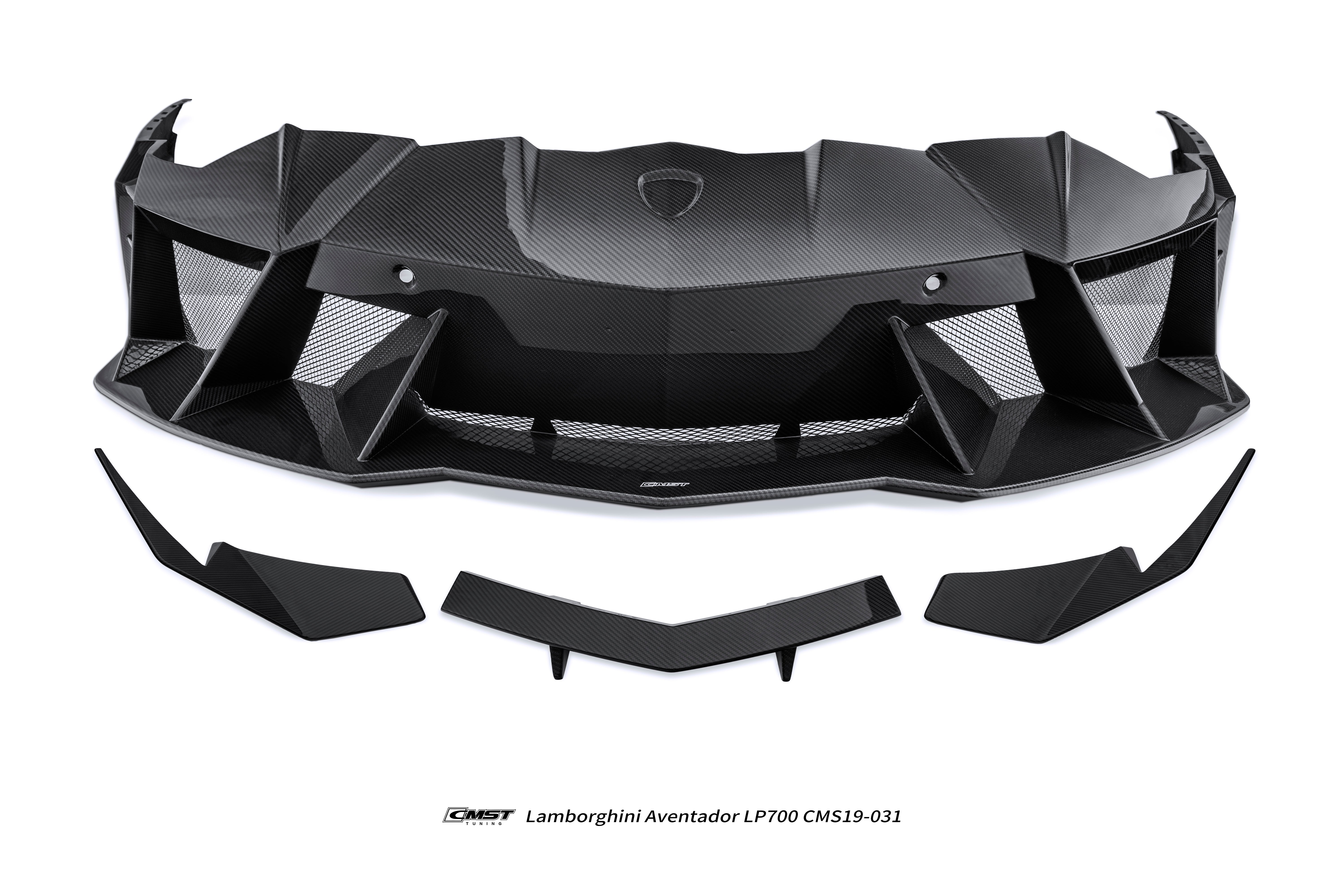 Lamborghini Aventador Base LP700 LP720 S LP740 SV LP750 Ultimate LP780 SVJ LP770 2012 2013 2014 2015 2016 2017 2018 2019 2020 2021 2022 2023 with Aftermarket Parts - Front Bumper Carbon Fiber / FRP from CMST Tuning