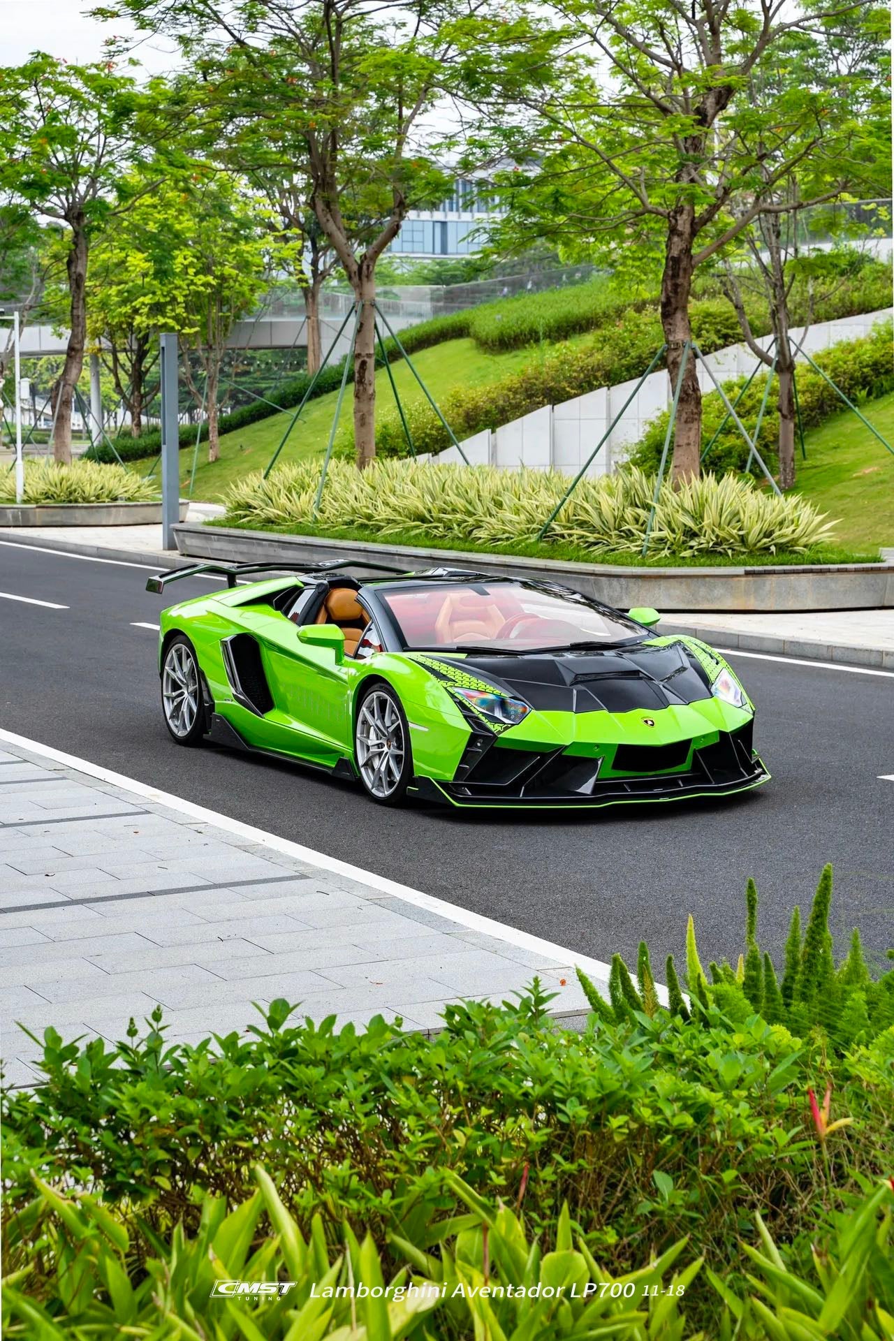 Lamborghini Aventador Base LP700 LP720 S LP740 SV LP750 Ultimate LP780 SVJ LP770 2012 2013 2014 2015 2016 2017 2018 2019 2020 2021 2022 2023 with Aftermarket Parts - Front Bumper Carbon Fiber / FRP from CMST Tuning