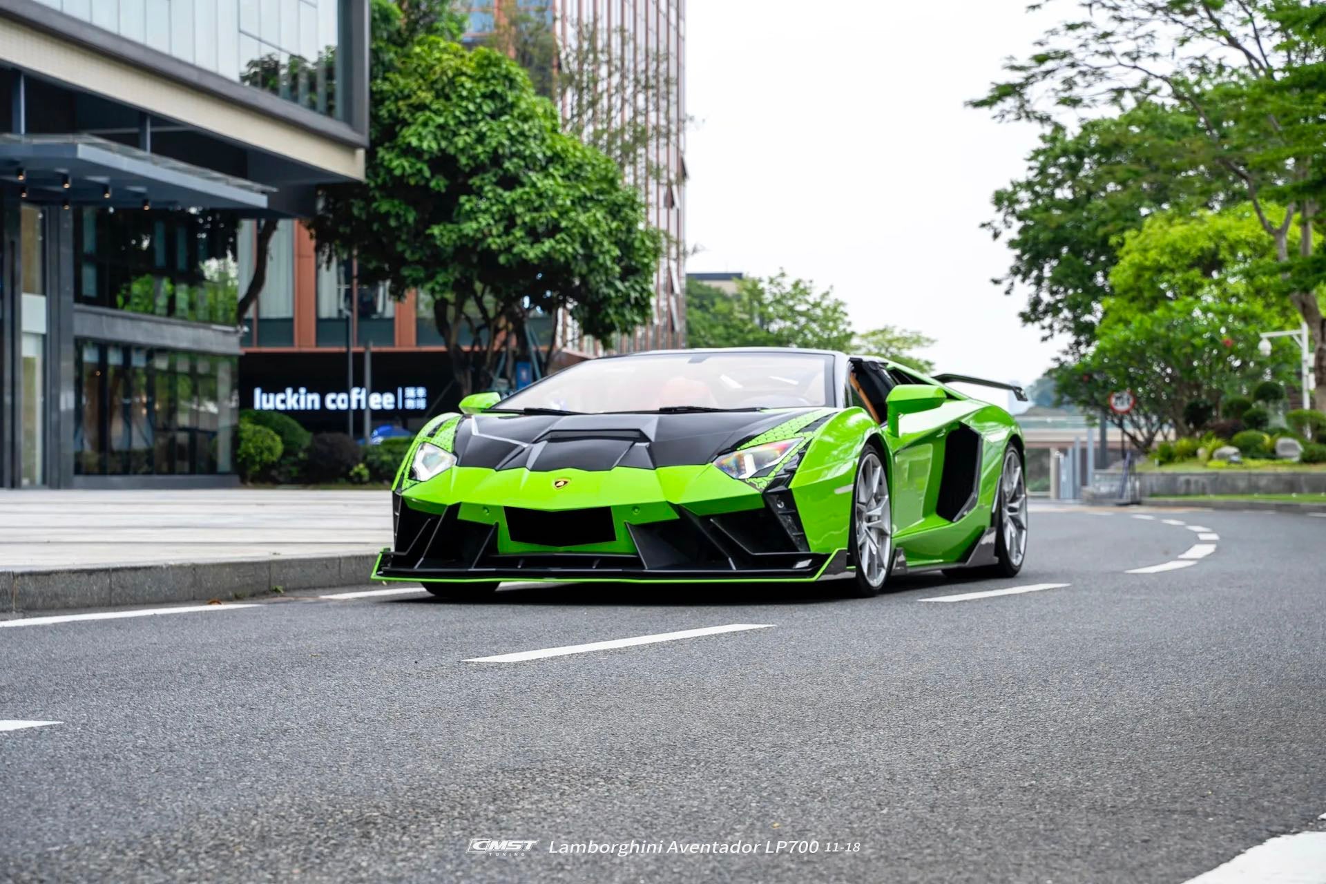 Lamborghini Aventador Base LP700 LP720 S LP740 SV LP750 Ultimate LP780 SVJ LP770 2012 2013 2014 2015 2016 2017 2018 2019 2020 2021 2022 2023 with Aftermarket Parts - V1 Hood Carbon Fiber / FRP from CMST Tuning