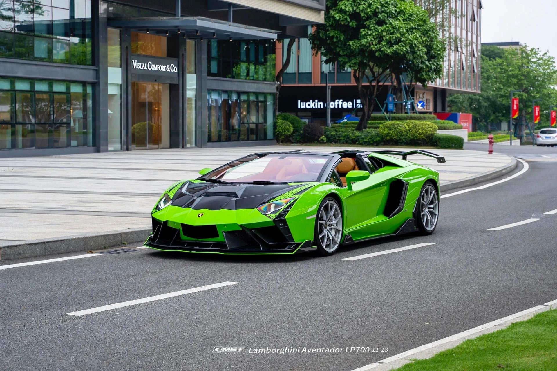 Lamborghini Aventador Base LP700 LP720 S LP740 SV LP750 Ultimate LP780 SVJ LP770 2012 2013 2014 2015 2016 2017 2018 2019 2020 2021 2022 2023 with Aftermarket Parts - V1 Hood Carbon Fiber / FRP from CMST Tuning