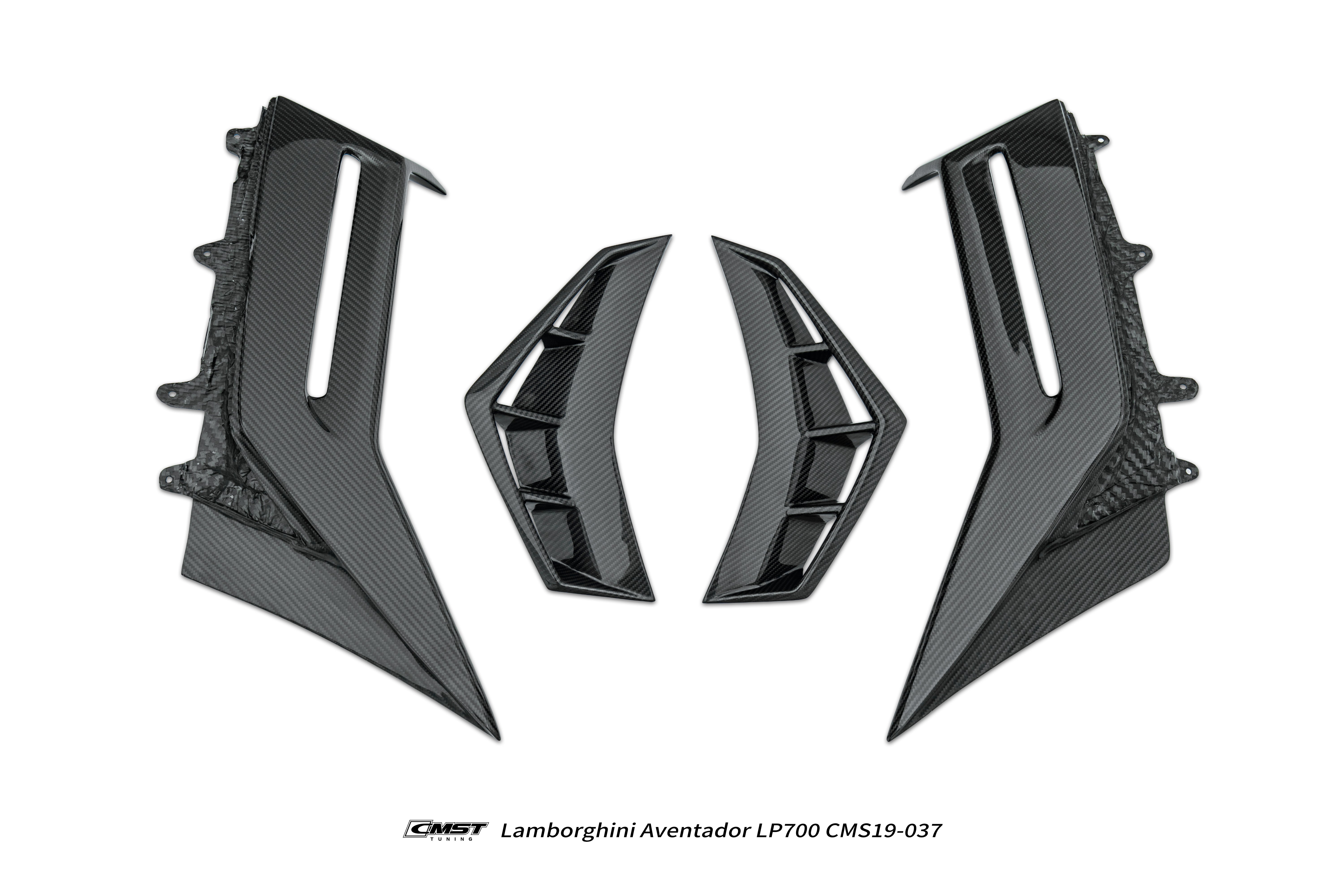 Lamborghini Aventador Base LP700 LP720 S LP740 SV LP750 Ultimate LP780 SVJ LP770 2012 2013 2014 2015 2016 2017 2018 2019 2020 2021 2022 2023 with Aftermarket Parts - Rear Quarter Panel Garnish Flares Carbon Fiber / FRP from CMST Tuning