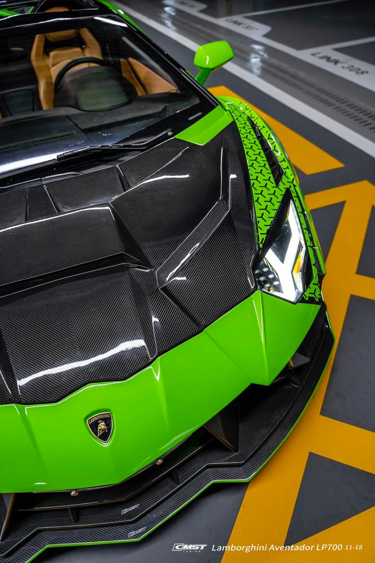Lamborghini Aventador Base LP700 LP720 S LP740 SV LP750 Ultimate LP780 SVJ LP770 2012 2013 2014 2015 2016 2017 2018 2019 2020 2021 2022 2023 with Aftermarket Parts - V1 Hood Carbon Fiber / FRP from CMST Tuning