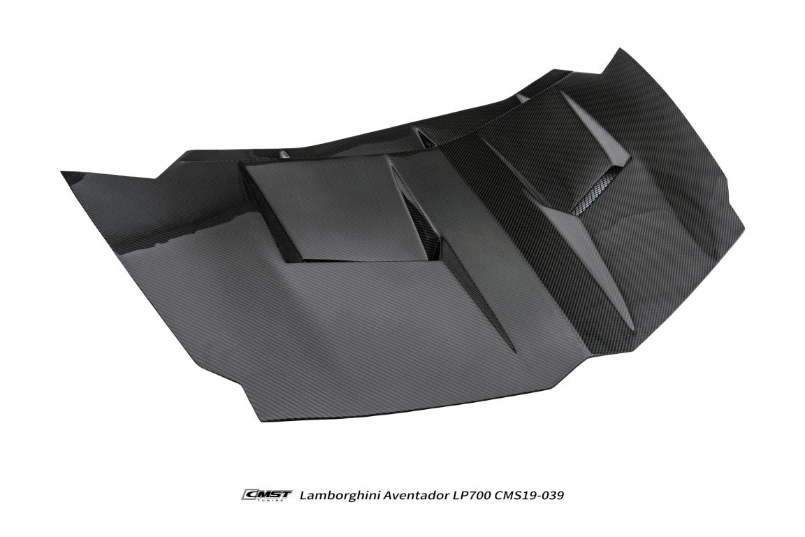 Lamborghini Aventador Base LP700 LP720 S LP740 SV LP750 Ultimate LP780 SVJ LP770 2012 2013 2014 2015 2016 2017 2018 2019 2020 2021 2022 2023 with Aftermarket Parts - V2 Hood Carbon Fiber / FRP from CMST Tuning
