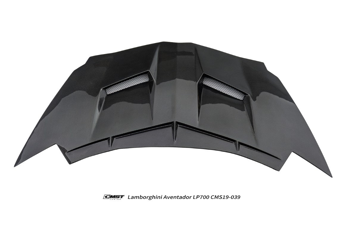 Lamborghini Aventador Base LP700 LP720 S LP740 SV LP750 Ultimate LP780 SVJ LP770 2012 2013 2014 2015 2016 2017 2018 2019 2020 2021 2022 2023 with Aftermarket Parts - V2 Hood Carbon Fiber / FRP from CMST Tuning