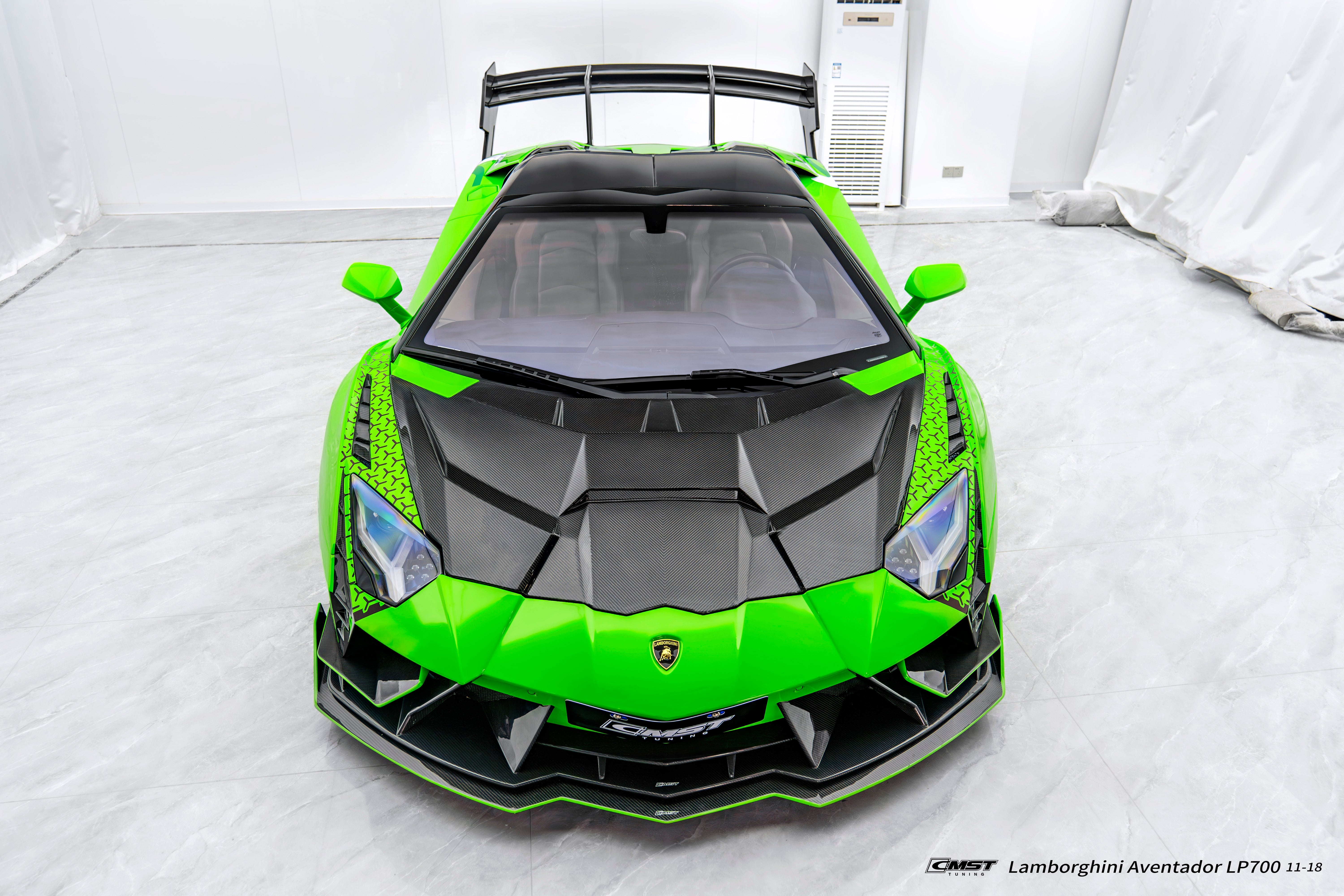 Lamborghini Aventador Base LP700 LP720 S LP740 SV LP750 Ultimate LP780 SVJ LP770 2012 2013 2014 2015 2016 2017 2018 2019 2020 2021 2022 2023 with Aftermarket Parts - V1 Hood Carbon Fiber / FRP from CMST Tuning