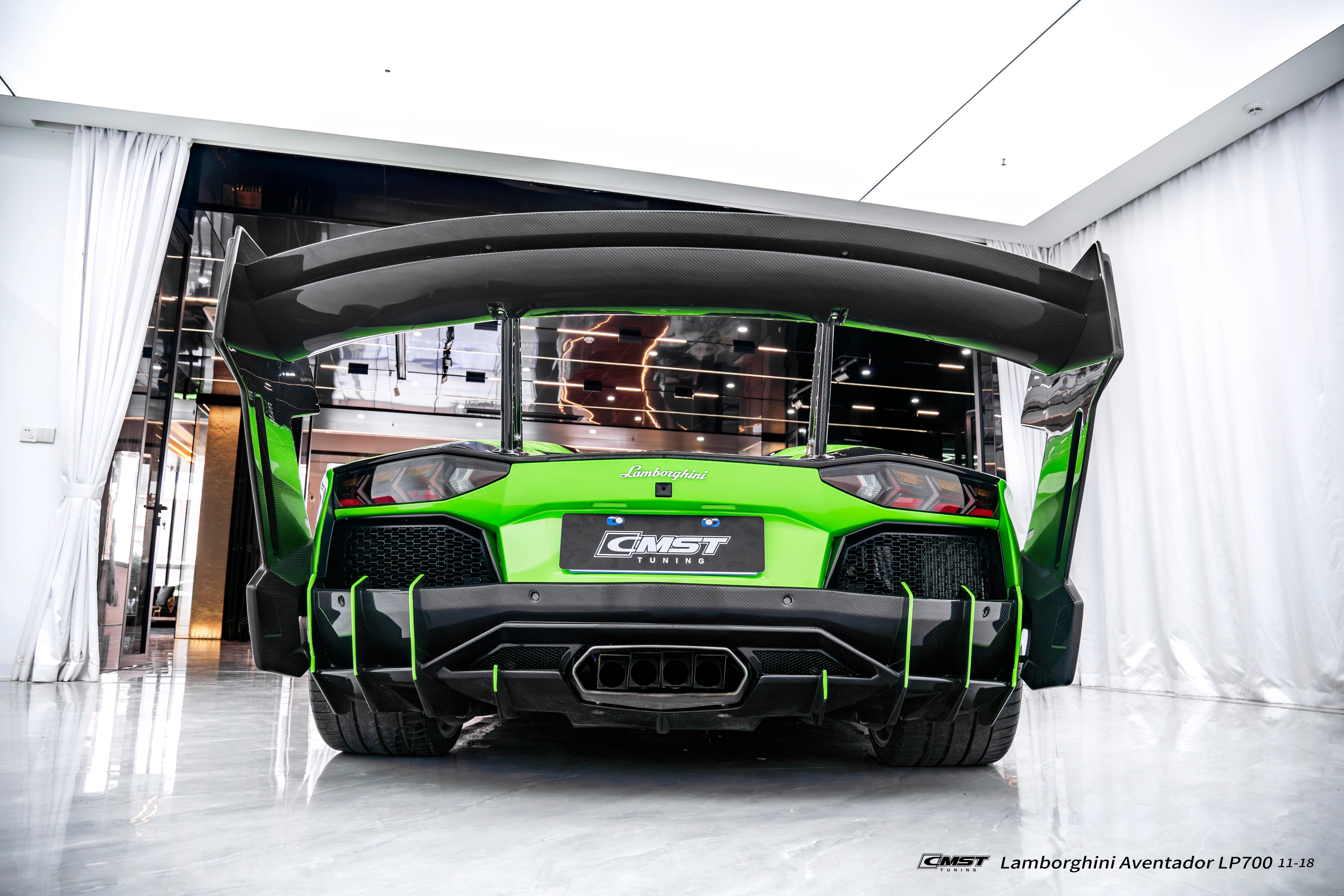 Lamborghini Aventador Base LP700 LP720 S LP740 SV LP750 Ultimate LP780 SVJ LP770 2012 2013 2014 2015 2016 2017 2018 2019 2020 2021 2022 2023 with Aftermarket Parts - Rear Diffuser Carbon Fiber / FRP from CMST Tuning