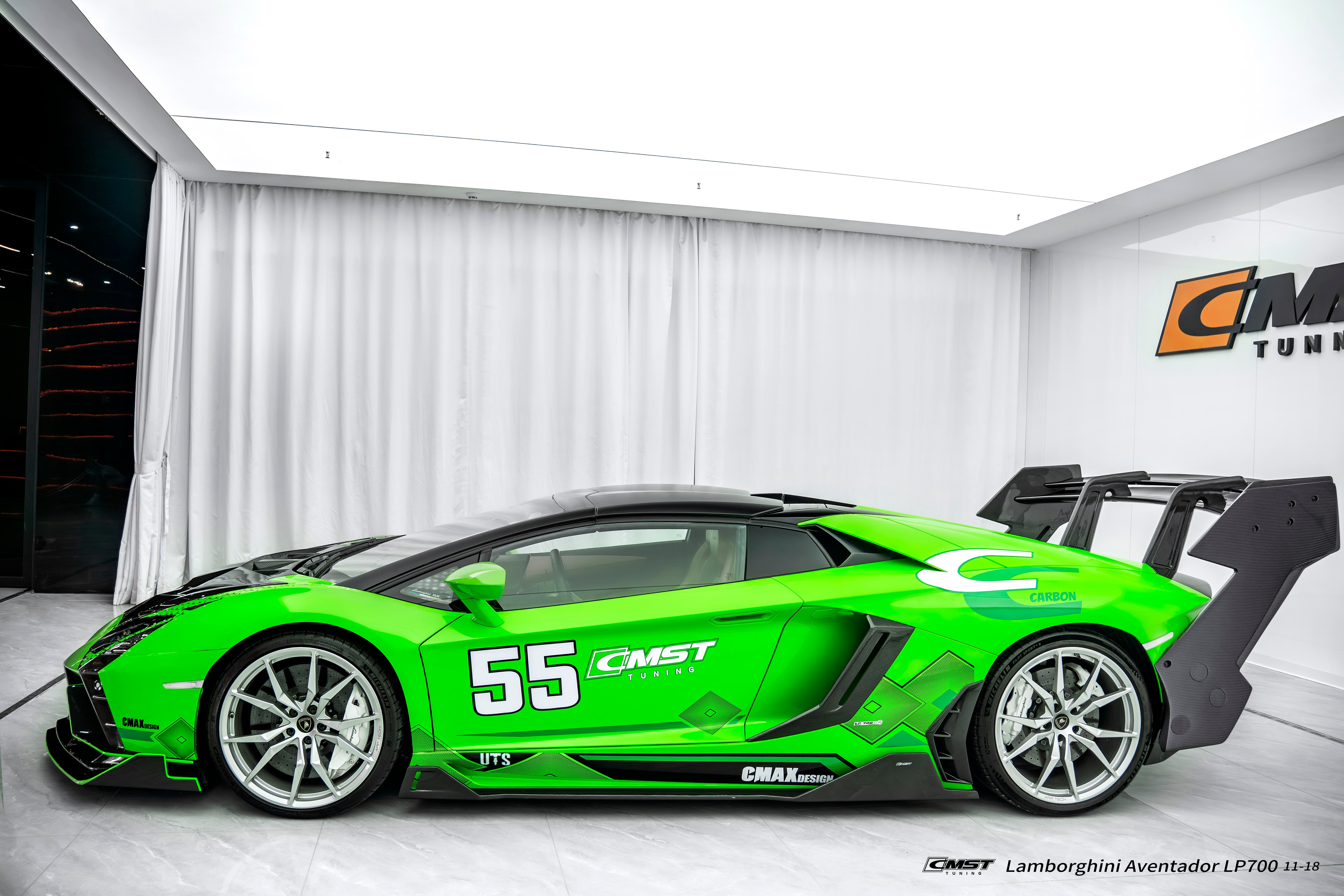 Lamborghini Aventador Base LP700 LP720 S LP740 Ultimate LP780 2012 2013 2014 2015 2016 2017 2018 2019 2020 2021 2022 2023 with Aftermarket Parts - V2 Rear Spoiler Wing Dry Pre-preg Carbon Fiber / FRP from CMST Tuning