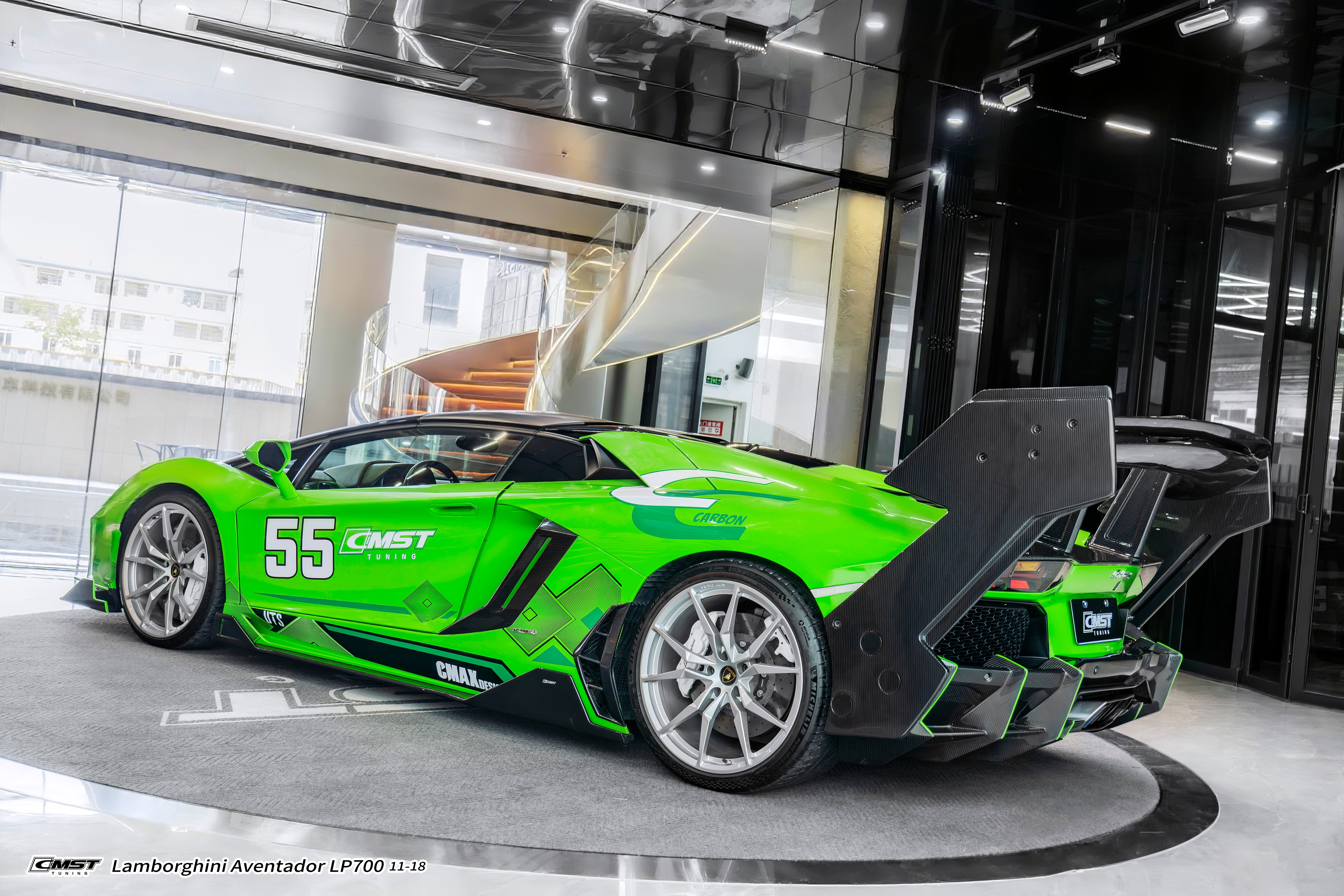 Lamborghini Aventador Base LP700 LP720 S LP740 Ultimate LP780 2012 2013 2014 2015 2016 2017 2018 2019 2020 2021 2022 2023 with Aftermarket Parts - V2 Rear Spoiler Wing Dry Pre-preg Carbon Fiber / FRP from CMST Tuning