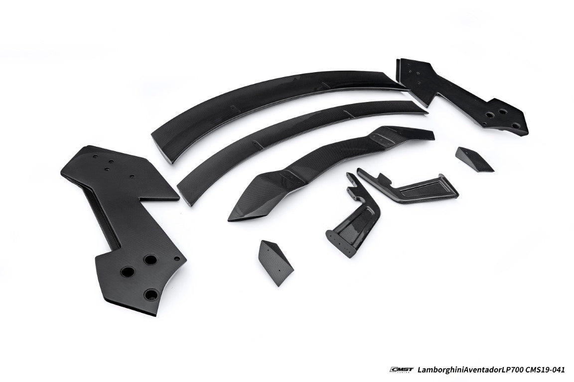Lamborghini Aventador Base LP700 LP720 S LP740 Ultimate LP780 2012 2013 2014 2015 2016 2017 2018 2019 2020 2021 2022 2023 with Aftermarket Parts - V2 Rear Spoiler Wing Dry Pre-preg Carbon Fiber / FRP from CMST Tuning