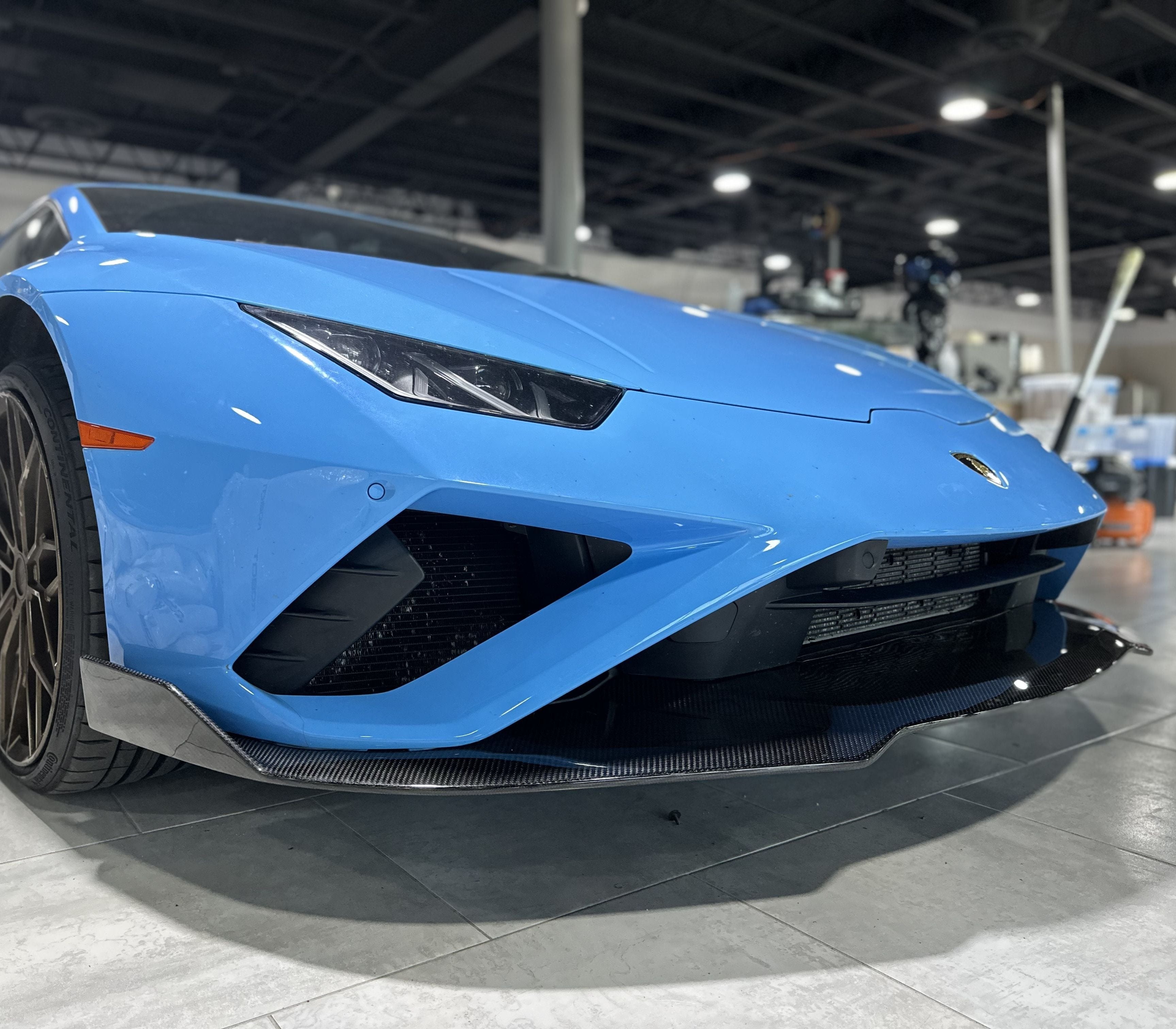 Lamborghini Huracan EVO RWD 2020 2021 2022 2023 with Aftermarket Parts - Front Lip Pre-preg Carbon Fiber from CMST Tuning