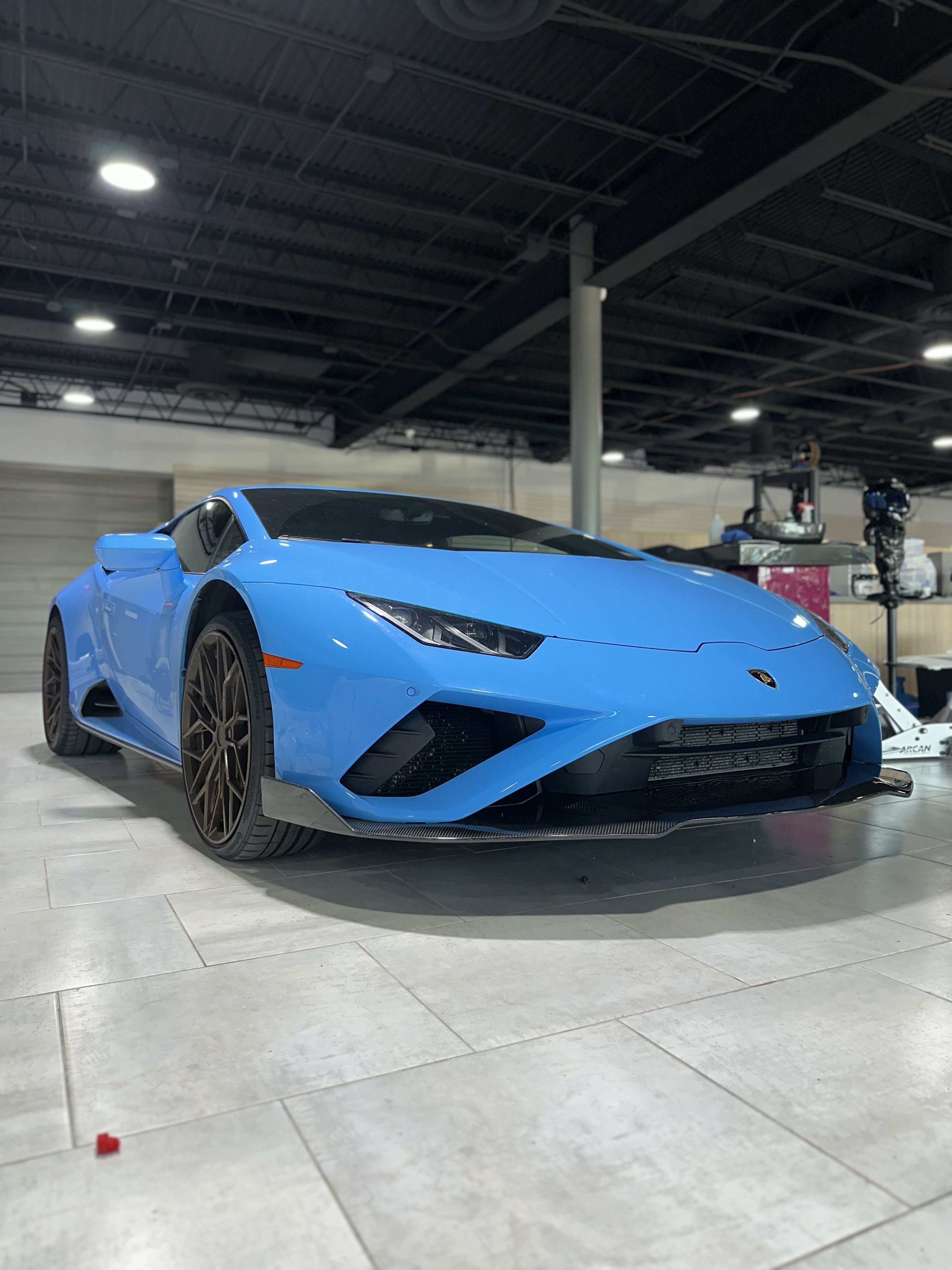 Lamborghini Huracan EVO RWD 2020 2021 2022 2023 with Aftermarket Parts - Front Lip Pre-preg Carbon Fiber from CMST Tuning