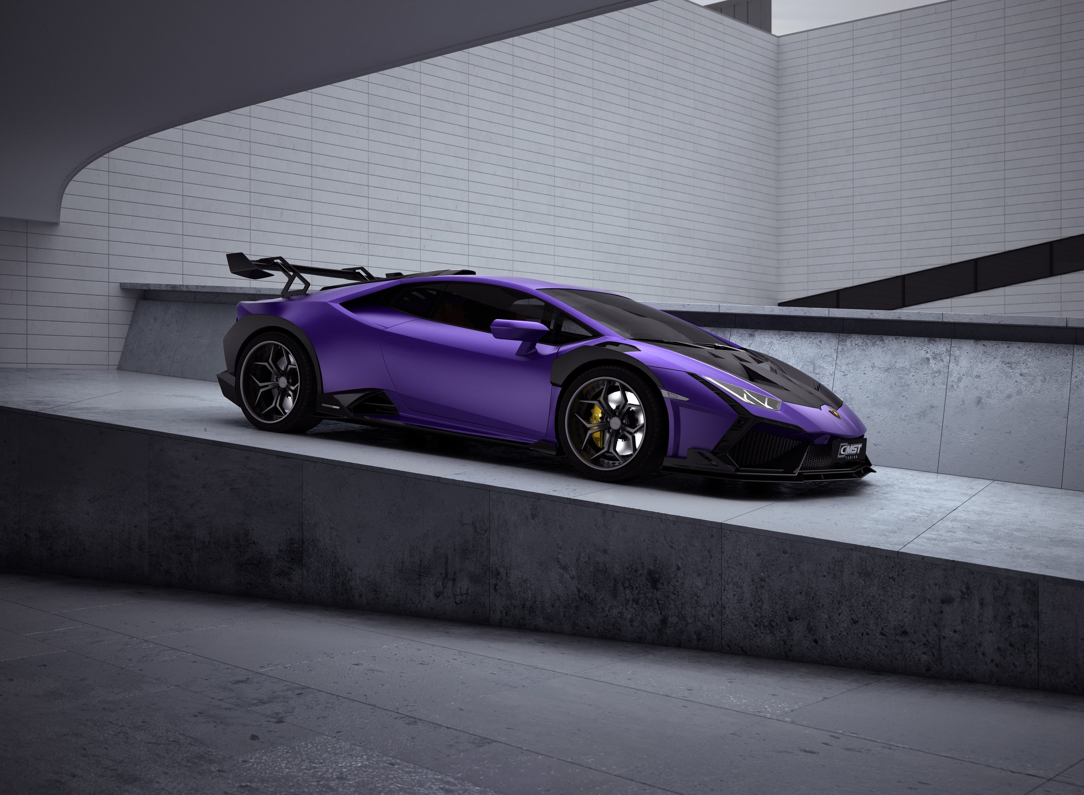 Lamborghini Huracan LP580 LP610 Evo RWD AWD Tecnica Performante 2015 2016 2017 2018 2019 2020 2021 2022 2023 2024 with Aftermarket Parts - Side Skirts Pre-preg Carbon Fiber / FRP from CMST Tuning