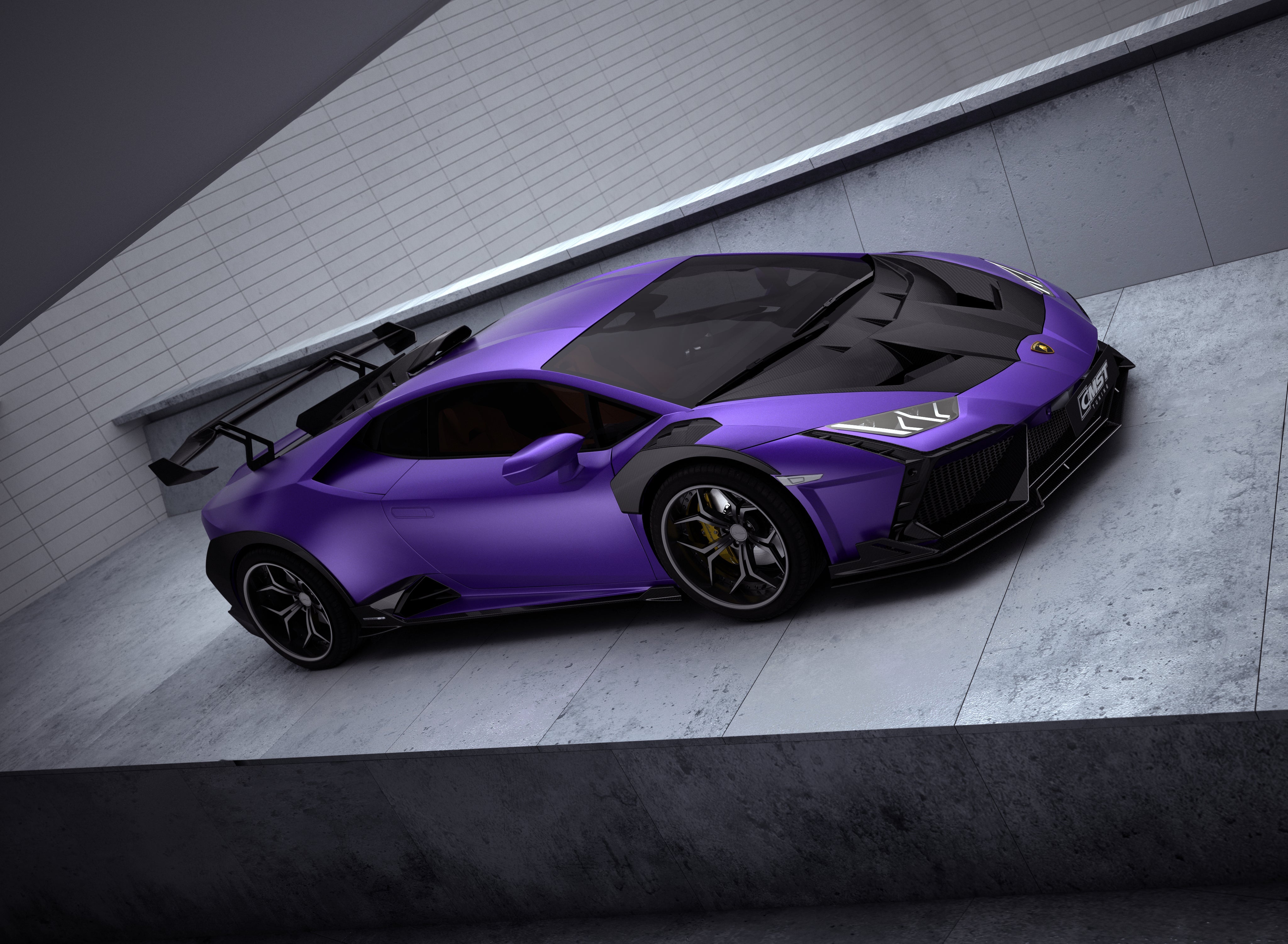 Lamborghini Huracan LP580 LP610 Evo RWD AWD Tecnica Performante 2015 2016 2017 2018 2019 2020 2021 2022 2023 2024 with Aftermarket Parts - Front Bumper & Front Lip Pre-preg Carbon Fiber / FRP from CMST Tuning
