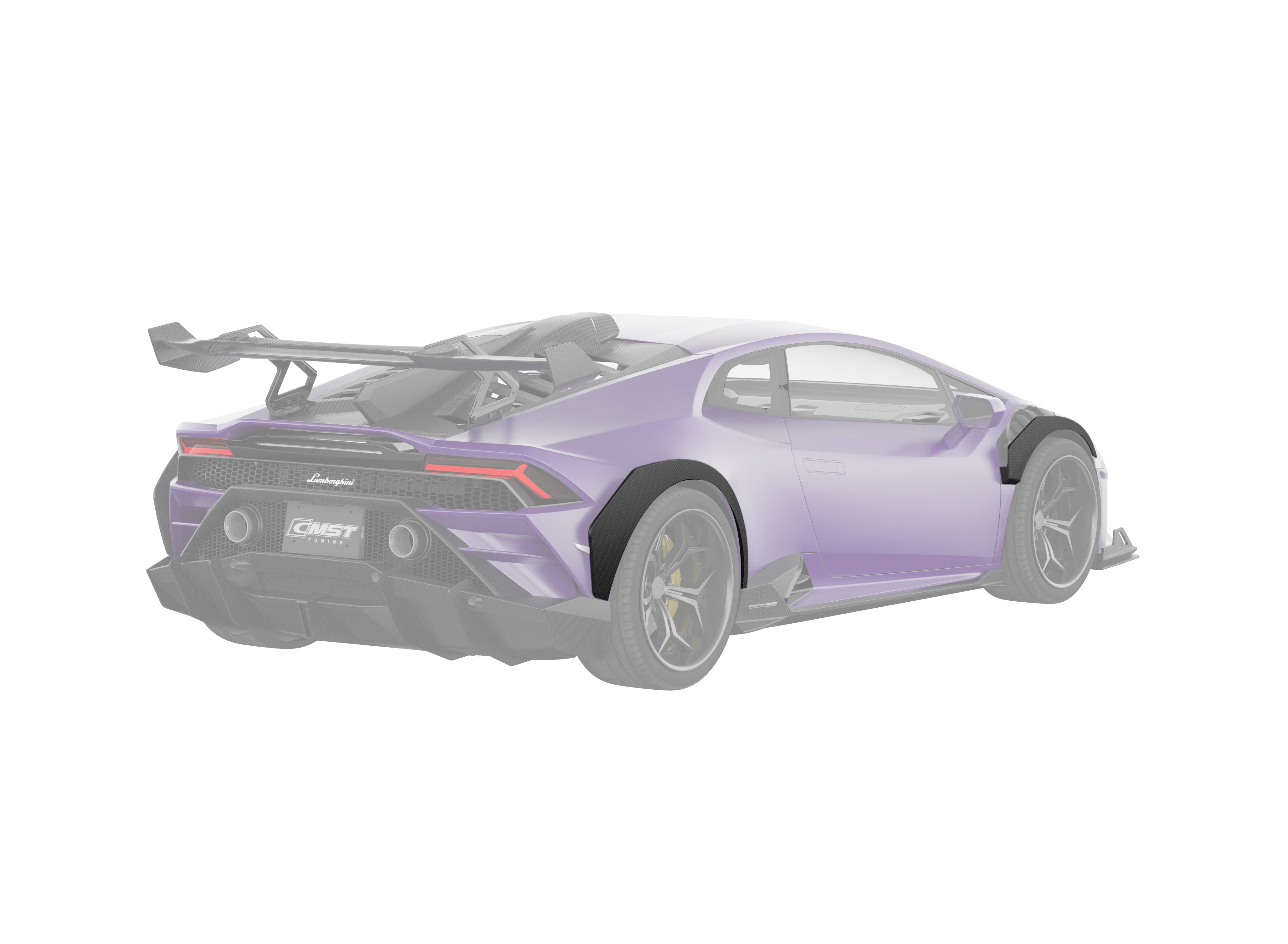 Lamborghini Huracan LP580 LP610 Evo RWD AWD Tecnica Performante 2015 2016 2017 2018 2019 2020 2021 2022 2023 2024 with Aftermarket Parts - Widebody Front Wheel Arches & Widebody Rear Quarter Panel Flares Pre-preg Carbon Fiber / FRP from CMST Tuning