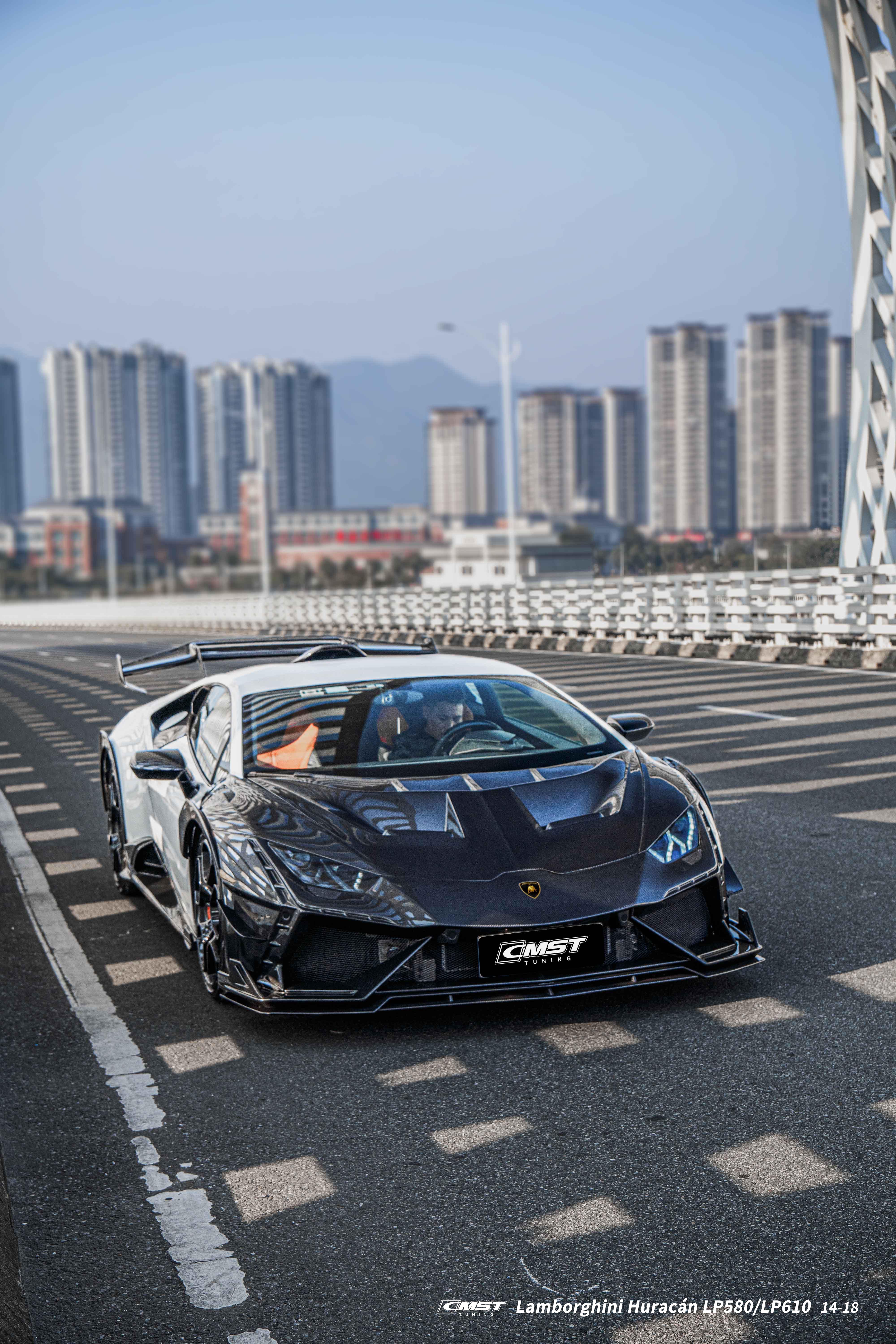 Lamborghini Huracan LP580 LP610 Evo RWD AWD Tecnica Performante 2015 2016 2017 2018 2019 2020 2021 2022 2023 2024 with Aftermarket Parts - Hood Pre-preg Carbon Fiber / FRP from CMST Tuning