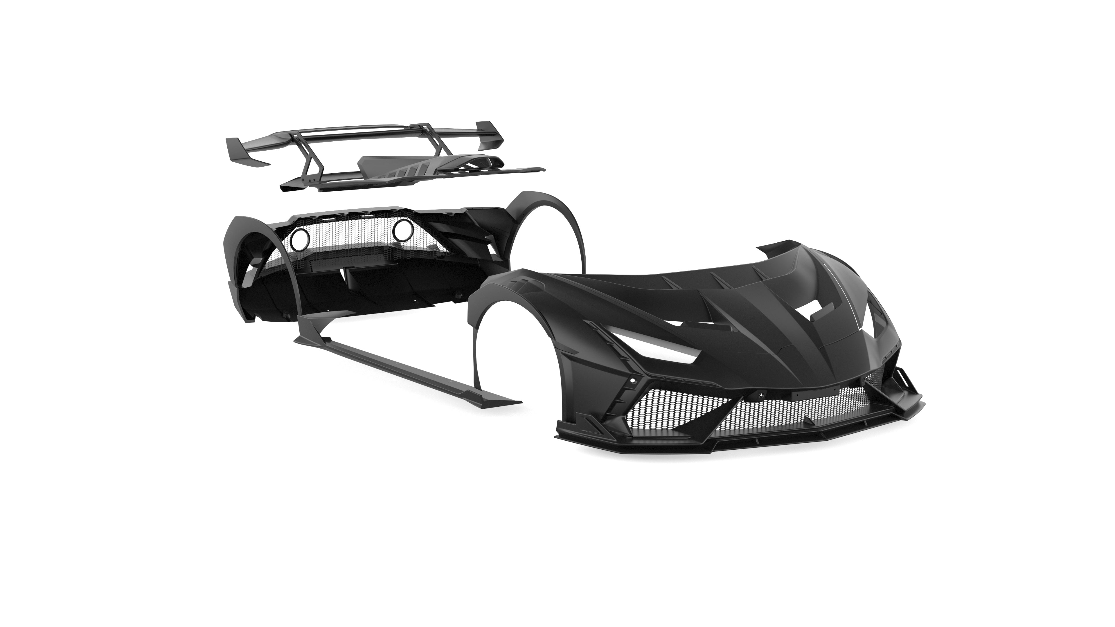 Lamborghini Huracan LP580 LP610 Evo RWD AWD Tecnica Performante 2015 2016 2017 2018 2019 2020 2021 2022 2023 2024 with Aftermarket Parts - Side Skirts Pre-preg Carbon Fiber / FRP from CMST Tuning