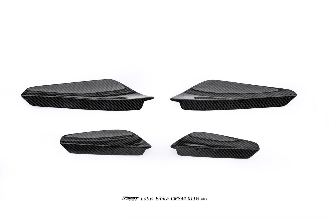 Lotus Emira 3.6 V6 2.0 Four-cylinder 2022-ON with Aftermarket Parts - Front Corner Canards Dry Pre-preg Carbon Fiber / FRP