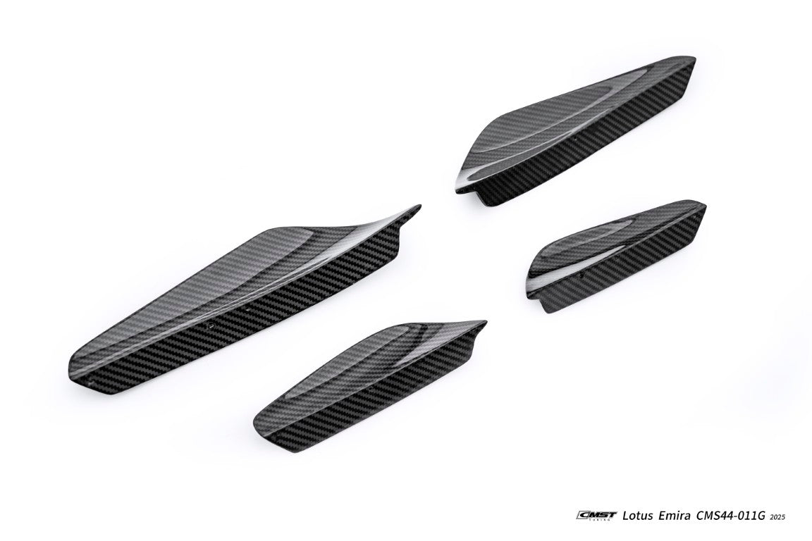 Lotus Emira 3.6 V6 2.0 Four-cylinder 2022-ON with Aftermarket Parts - Front Corner Canards Dry Pre-preg Carbon Fiber / FRP