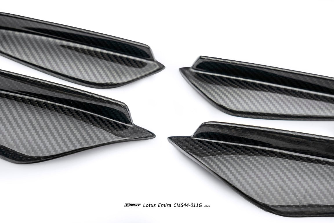 Lotus Emira 3.6 V6 2.0 Four-cylinder 2022-ON with Aftermarket Parts - Front Corner Canards Dry Pre-preg Carbon Fiber / FRP
