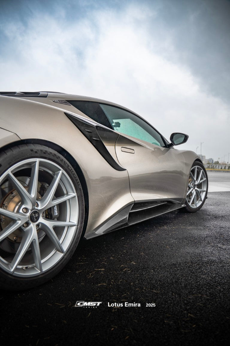 Lotus Emira 3.6 V6 2.0 Four-cylinder 2022-ON with Aftermarket Parts - Side Skirts Dry Pre-preg Carbon Fiber / FRP