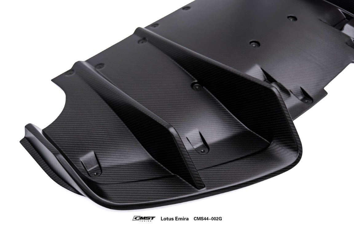 Lotus Emira 3.6 V6 2.0 Four-cylinder 2022-ON with Aftermarket Parts - V1 Rear Diffuser Dry Pre-preg Carbon Fiber / FRP