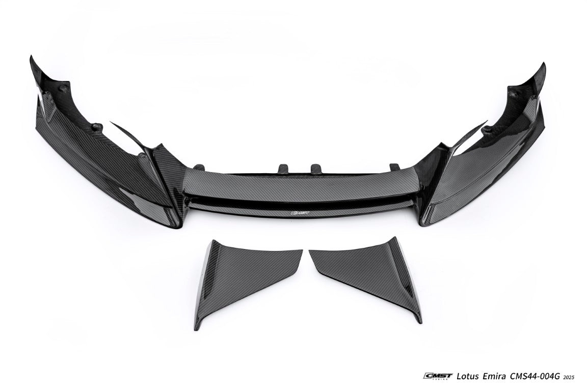 Lotus Emira 3.6 V6 2.0 Four-cylinder 2022-ON with Aftermarket Parts - V2 Front Lip Dry Pre-preg Carbon Fiber / FRP