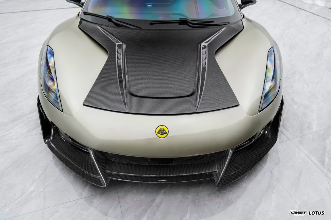 Lotus Emira 3.6 V6 2.0 Four-cylinder 2022-ON with Aftermarket Parts - V2 Front Lip Dry Pre-preg Carbon Fiber / FRP