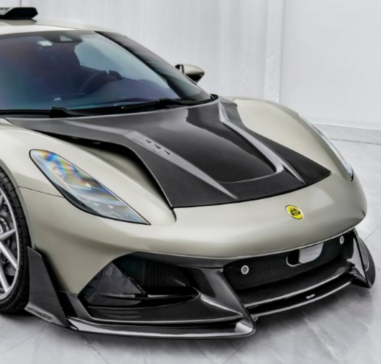 Lotus Emira 3.6 V6 2.0 Four-cylinder 2022-ON with Aftermarket Parts - V2 Front Lip Dry Pre-preg Carbon Fiber / FRP