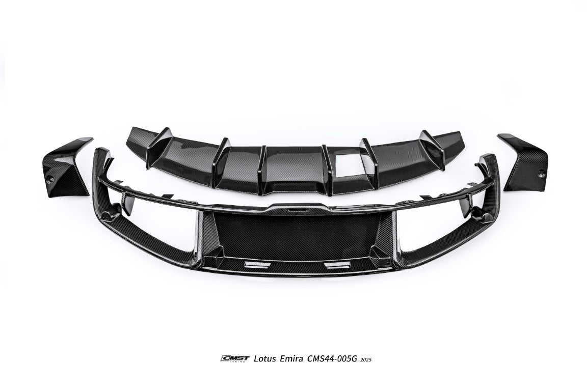 Lotus Emira 3.6 V6 2.0 Four-cylinder 2022-ON with Aftermarket Parts - V2 Rear Diffuser Dry Pre-preg Carbon Fiber / FRP