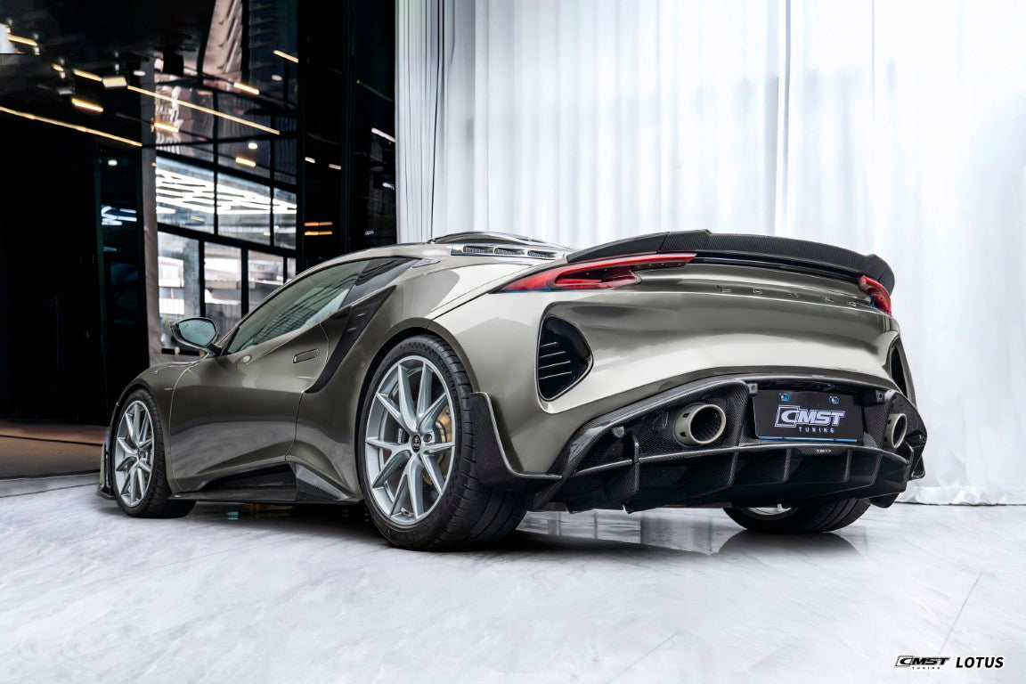 Lotus Emira 3.6 V6 2.0 Four-cylinder 2022-ON with Aftermarket Parts - V2 Rear Diffuser Dry Pre-preg Carbon Fiber / FRP