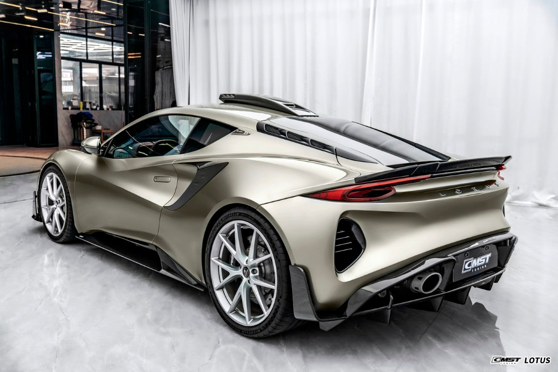 Lotus Emira 3.6 V6 2.0 Four-cylinder 2022-ON with Aftermarket Parts - V2 Rear Diffuser Dry Pre-preg Carbon Fiber / FRP