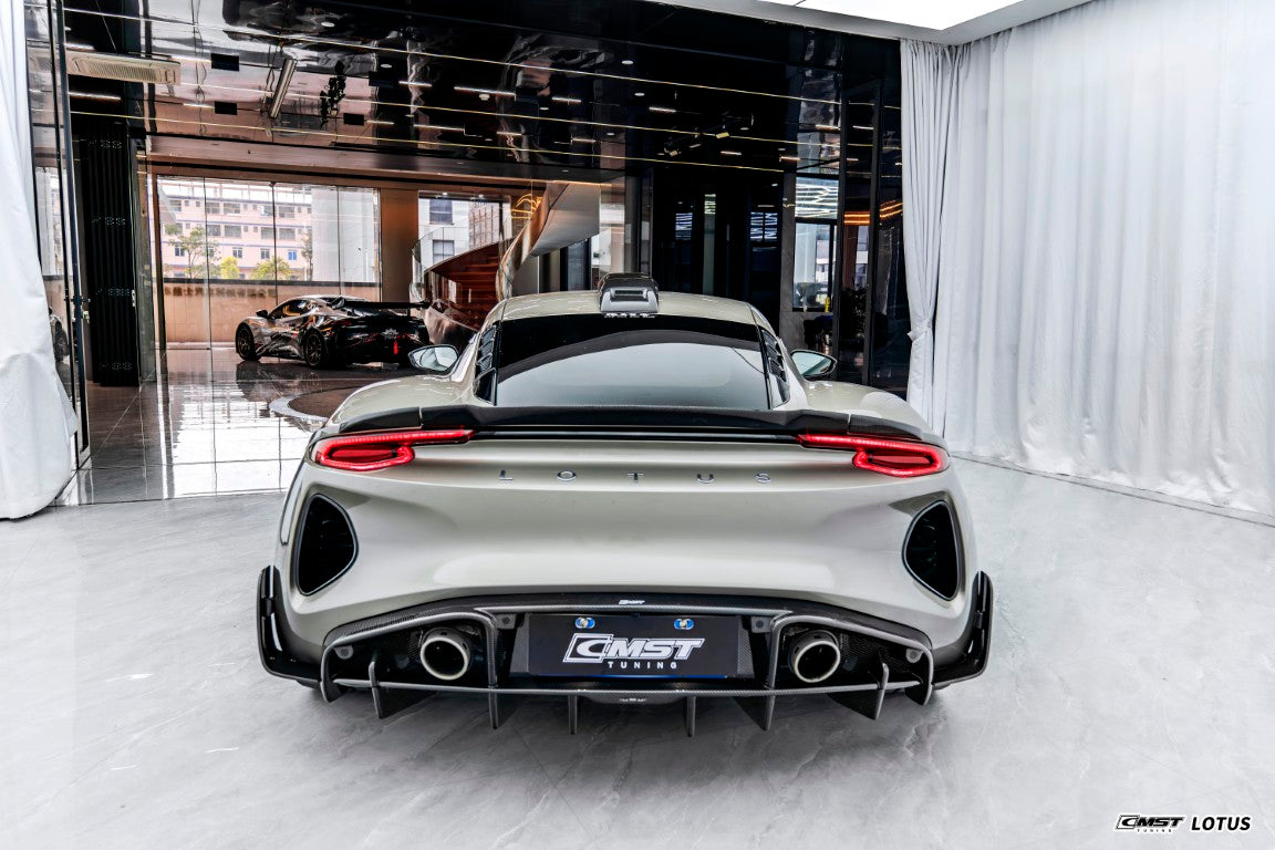 Lotus Emira 3.6 V6 2.0 Four-cylinder 2022-ON with Aftermarket Parts - V2 Rear Diffuser Dry Pre-preg Carbon Fiber / FRP