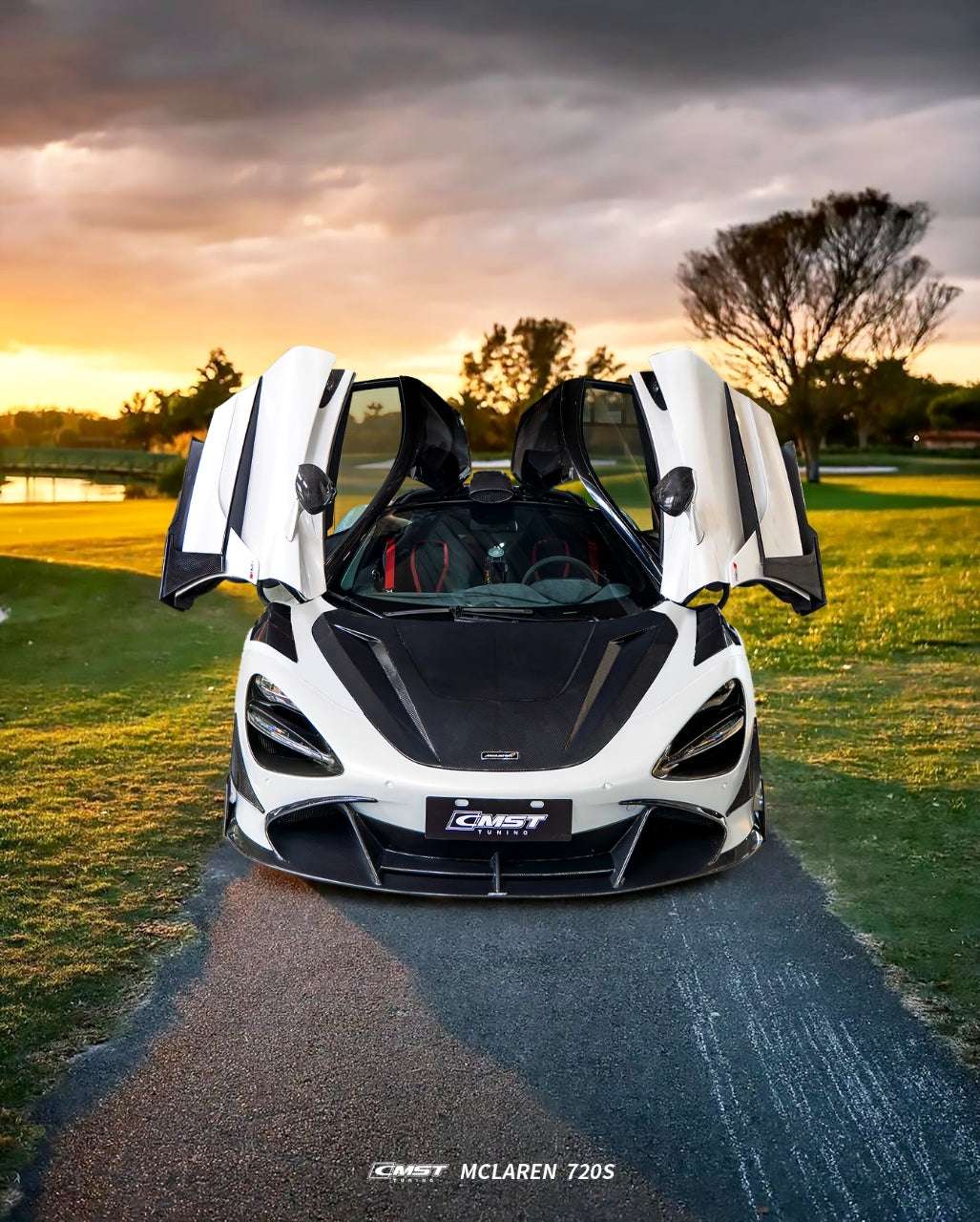 McLaren 720S 2018 2019 2020 2021 2022 2023 with Aftermarket Parts - Front Canards Carbon Fiber / FRP from CMST Tuning