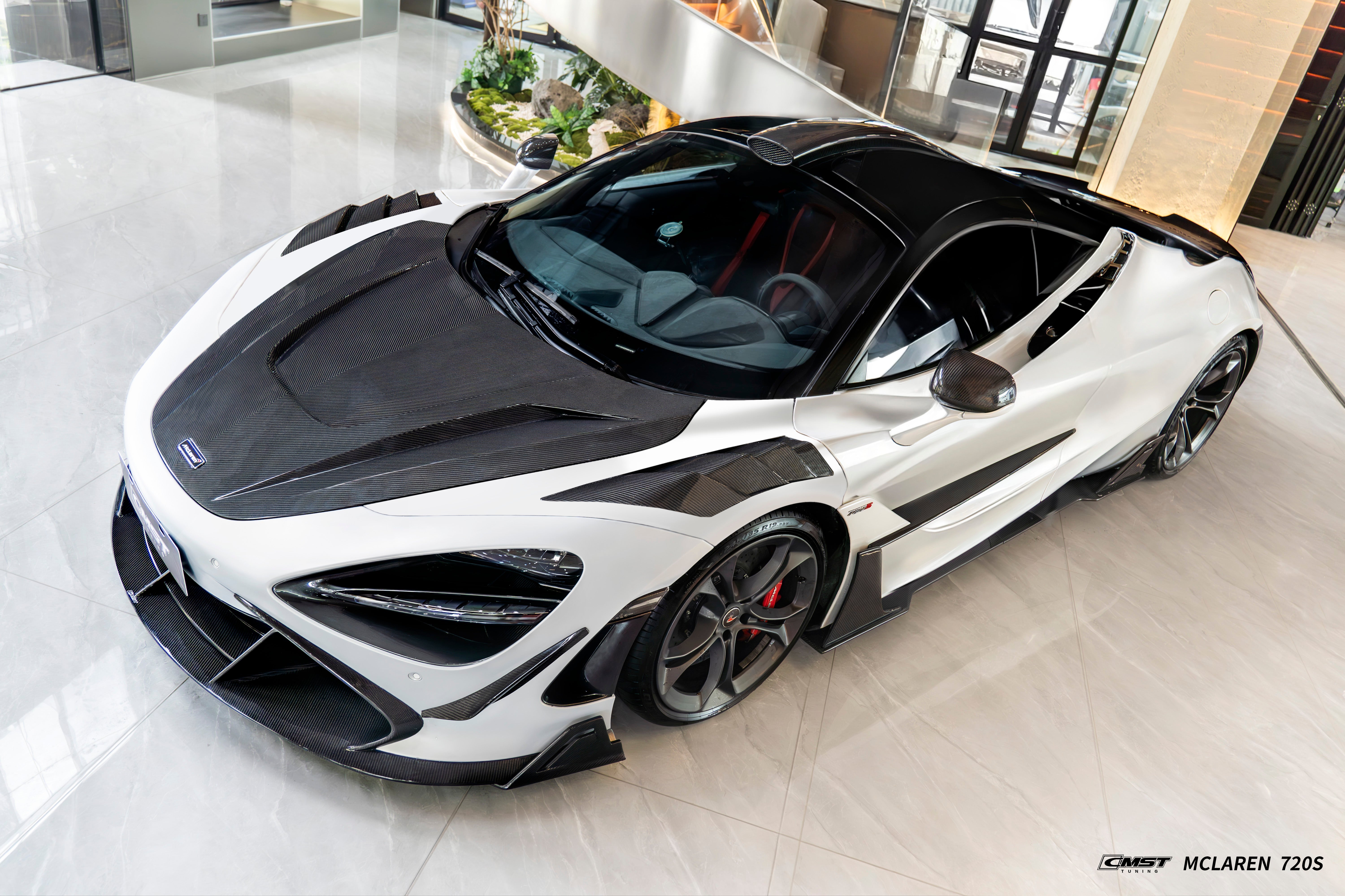 McLaren 720S 2018 2019 2020 2021 2022 2023 & 750S 2024-ON & 765LT 2021 2022 with Aftermarket Parts - V1 Hood Carbon Fiber / FRP from CMST Tuning