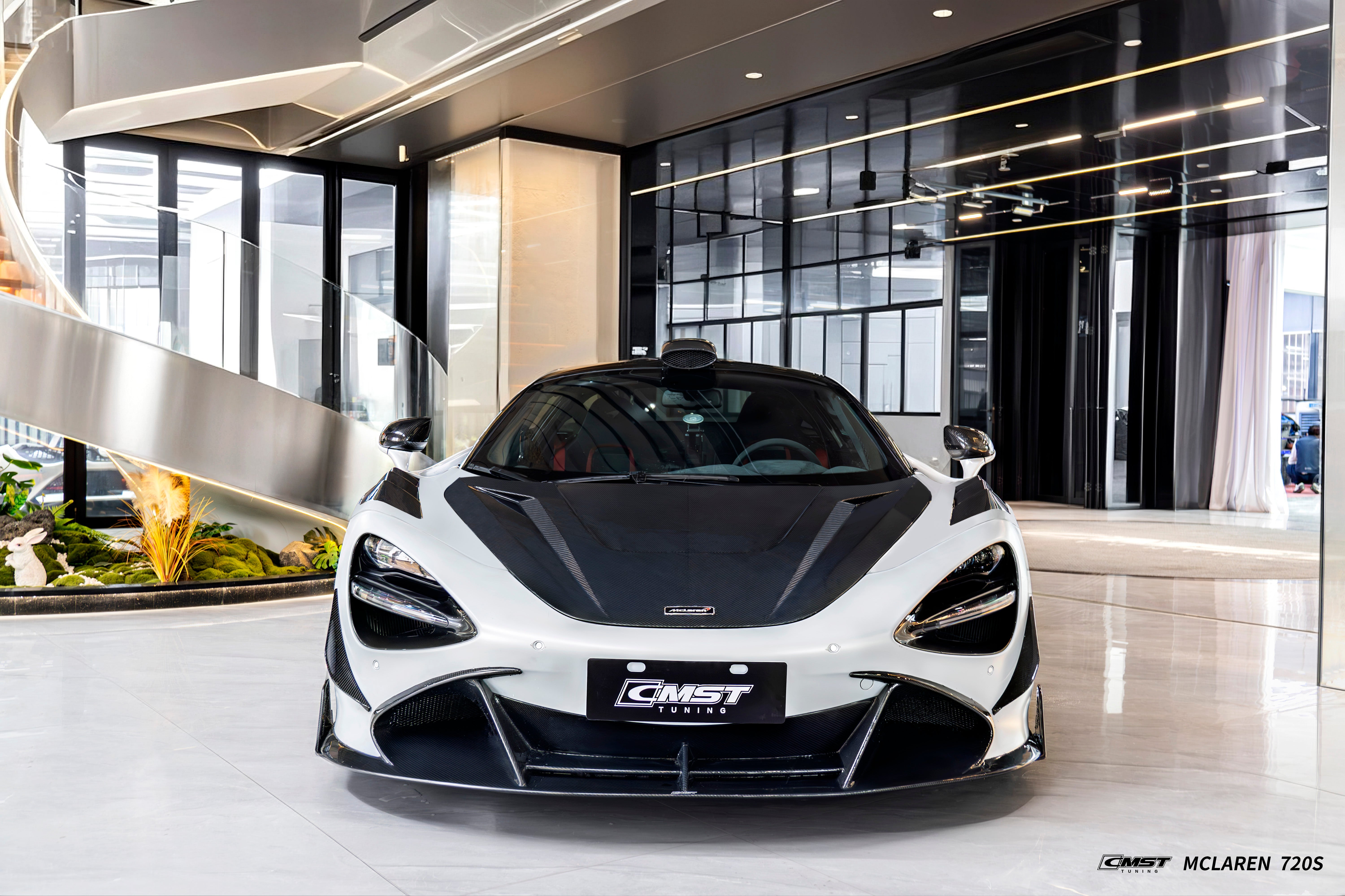 McLaren 720S 2018 2019 2020 2021 2022 2023 with Aftermarket Parts - V3 Front Lip Carbon Fiber / FRP from CMST Tuning