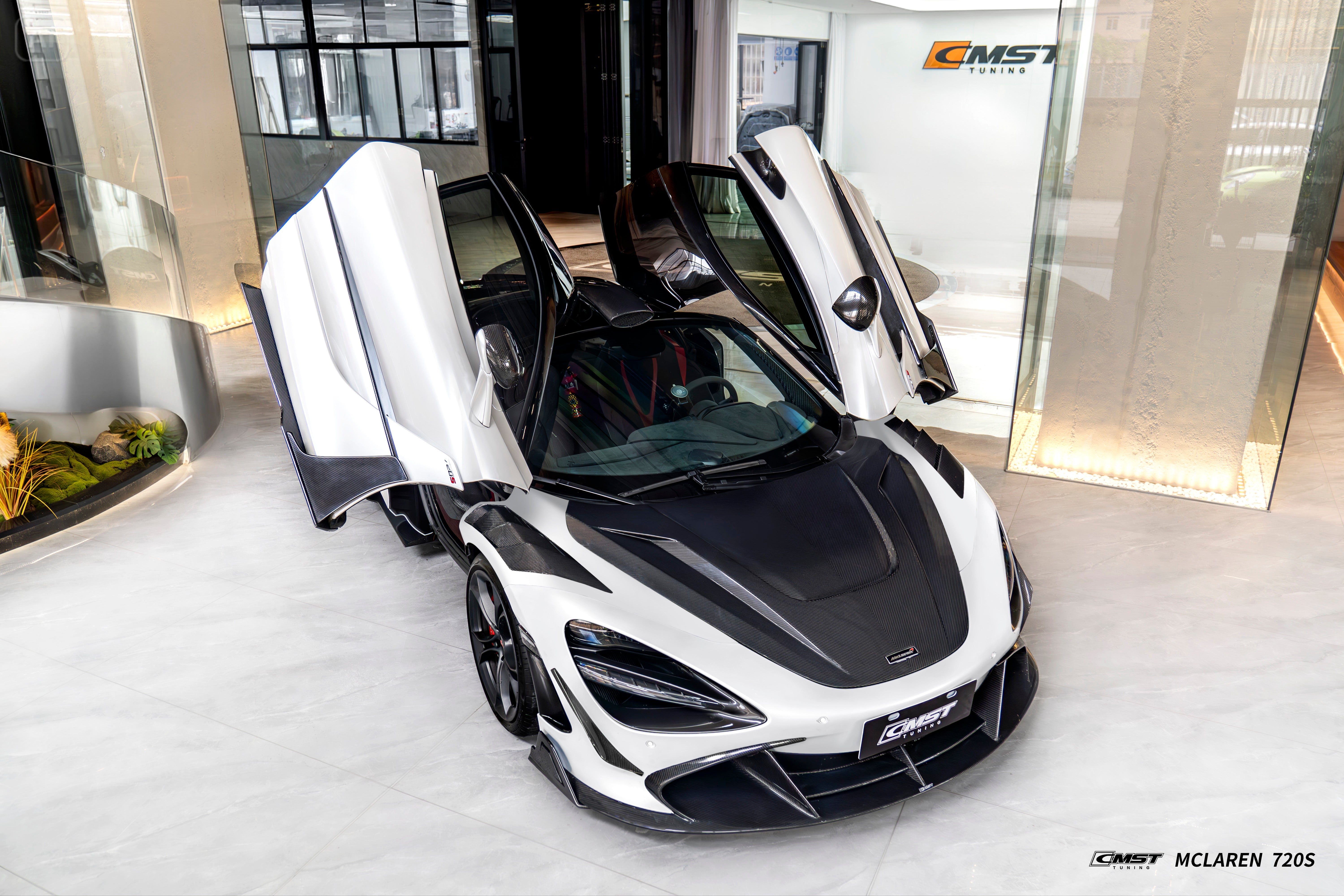 McLaren 720S 2018 2019 2020 2021 2022 2023 with Aftermarket Parts - V3 Front Lip Carbon Fiber / FRP from CMST Tuning