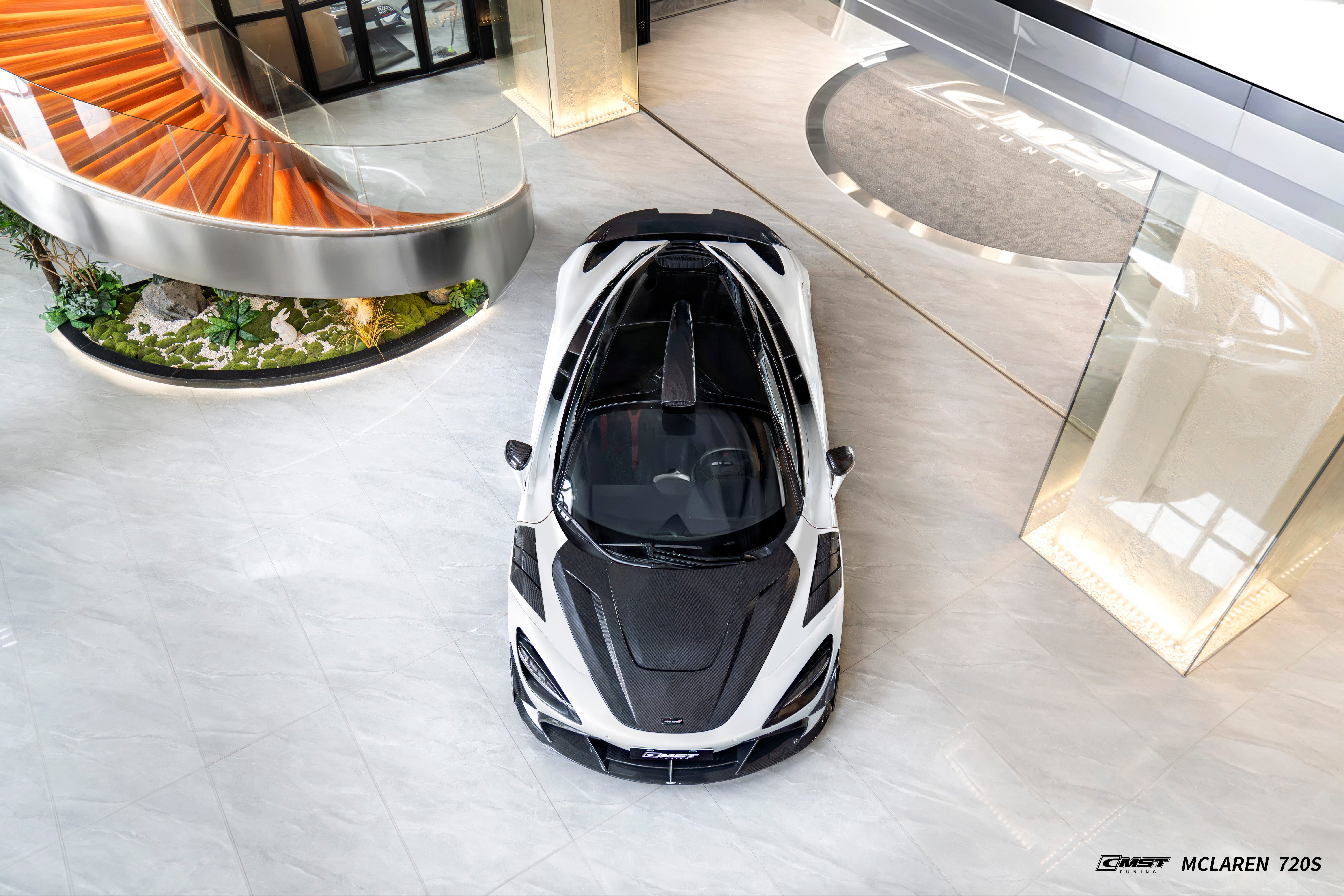 McLaren 720S 2018 2019 2020 2021 2022 2023 & 750S 2024-ON & 765LT 2021 2022 with Aftermarket Parts - Roof Scoop Carbon Fiber / FRP from CMST Tuning