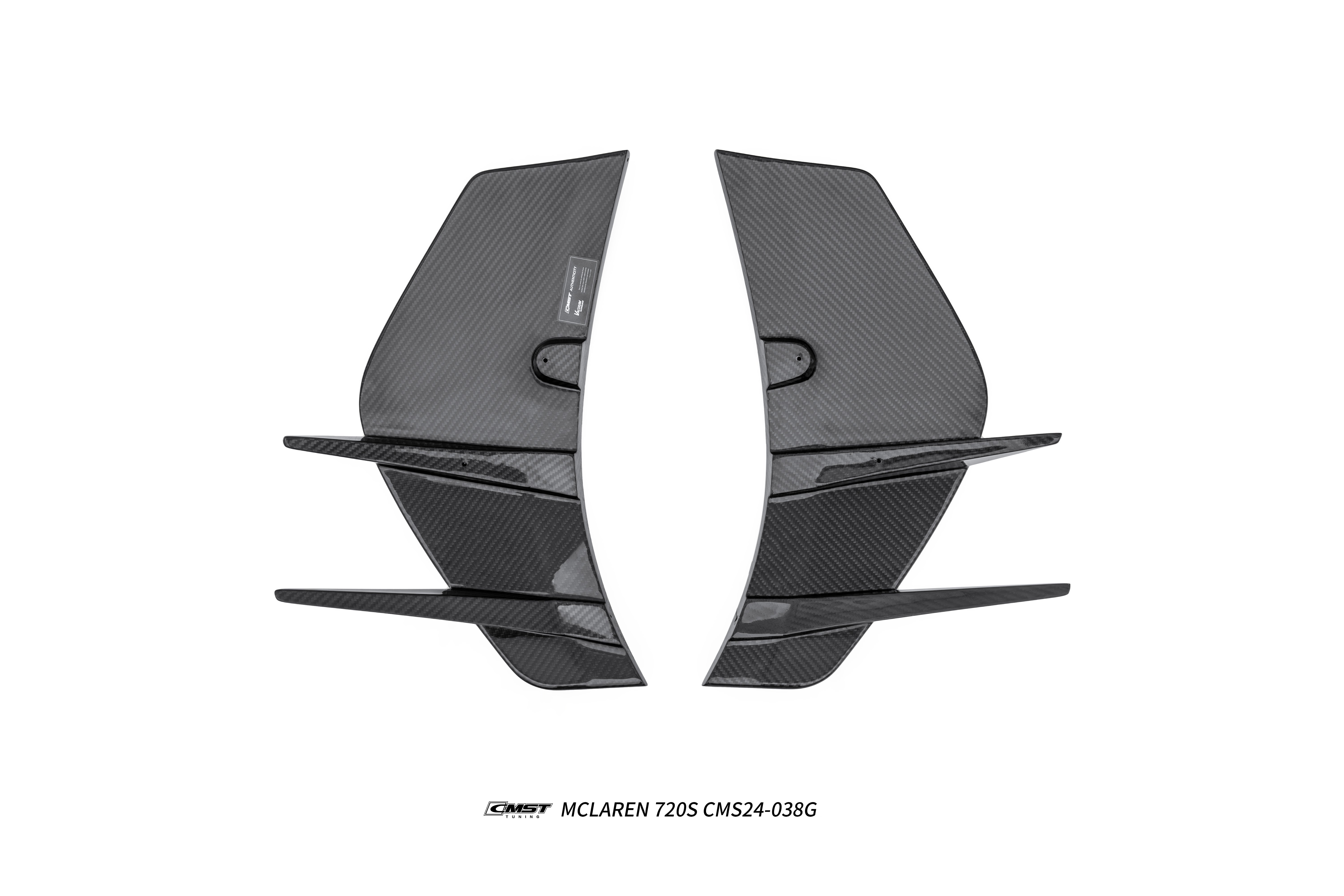 McLaren 720S 2018 2019 2020 2021 2022 2023 with Aftermarket Parts - Rear Bumper Side Valences Carbon Fiber / FRP from CMST Tuning