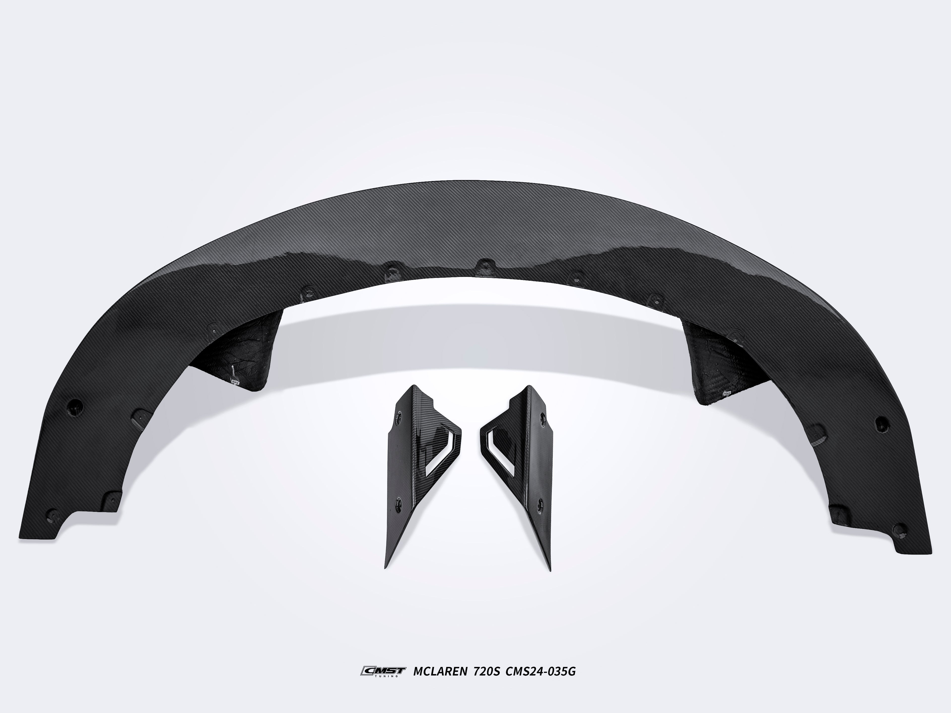 McLaren 720S 2018 2019 2020 2021 2022 2023 with Aftermarket Parts - V3 Front Lip Carbon Fiber / FRP from CMST Tuning