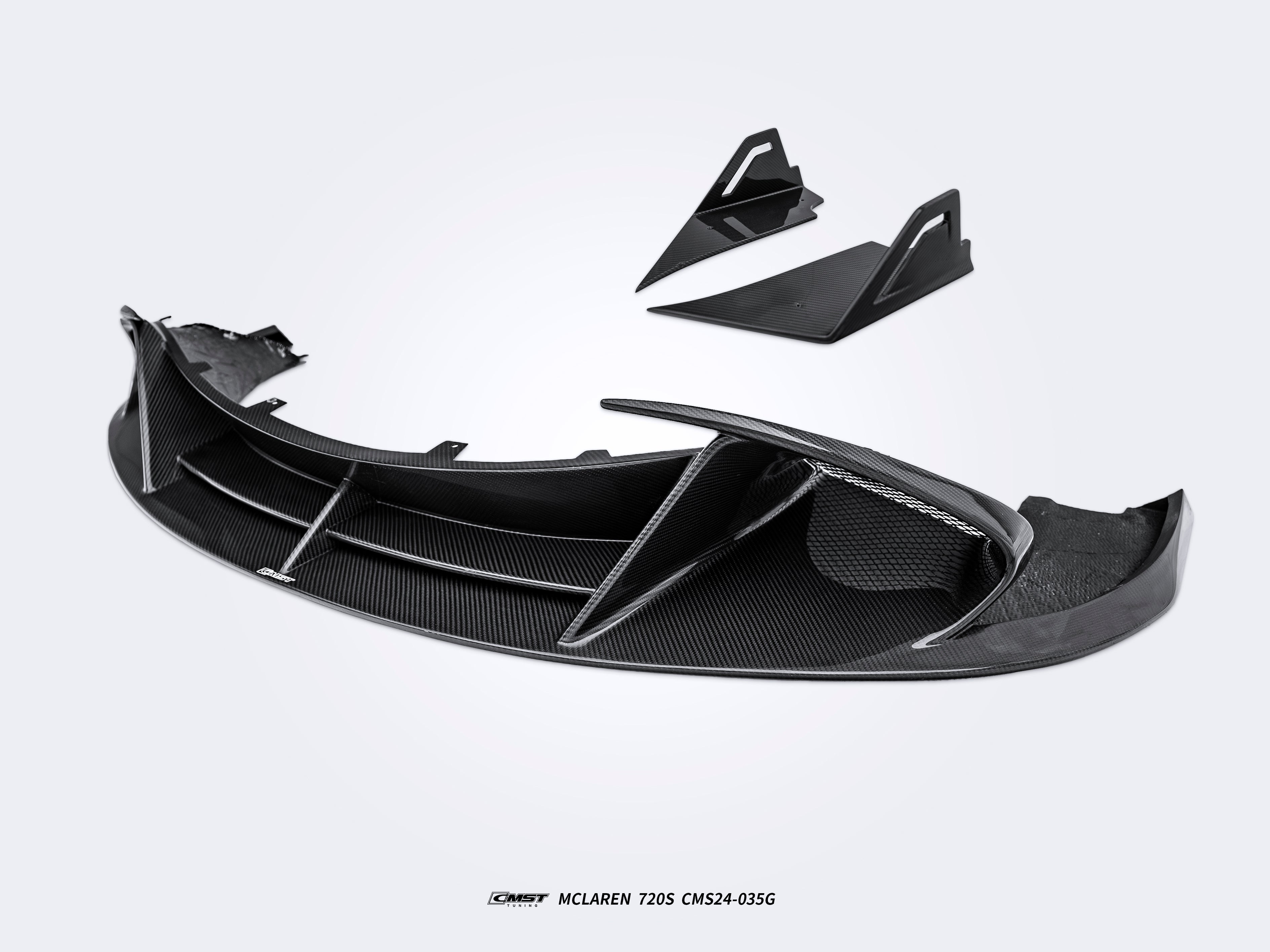 McLaren 720S 2018 2019 2020 2021 2022 2023 with Aftermarket Parts - V3 Front Lip Carbon Fiber / FRP from CMST Tuning
