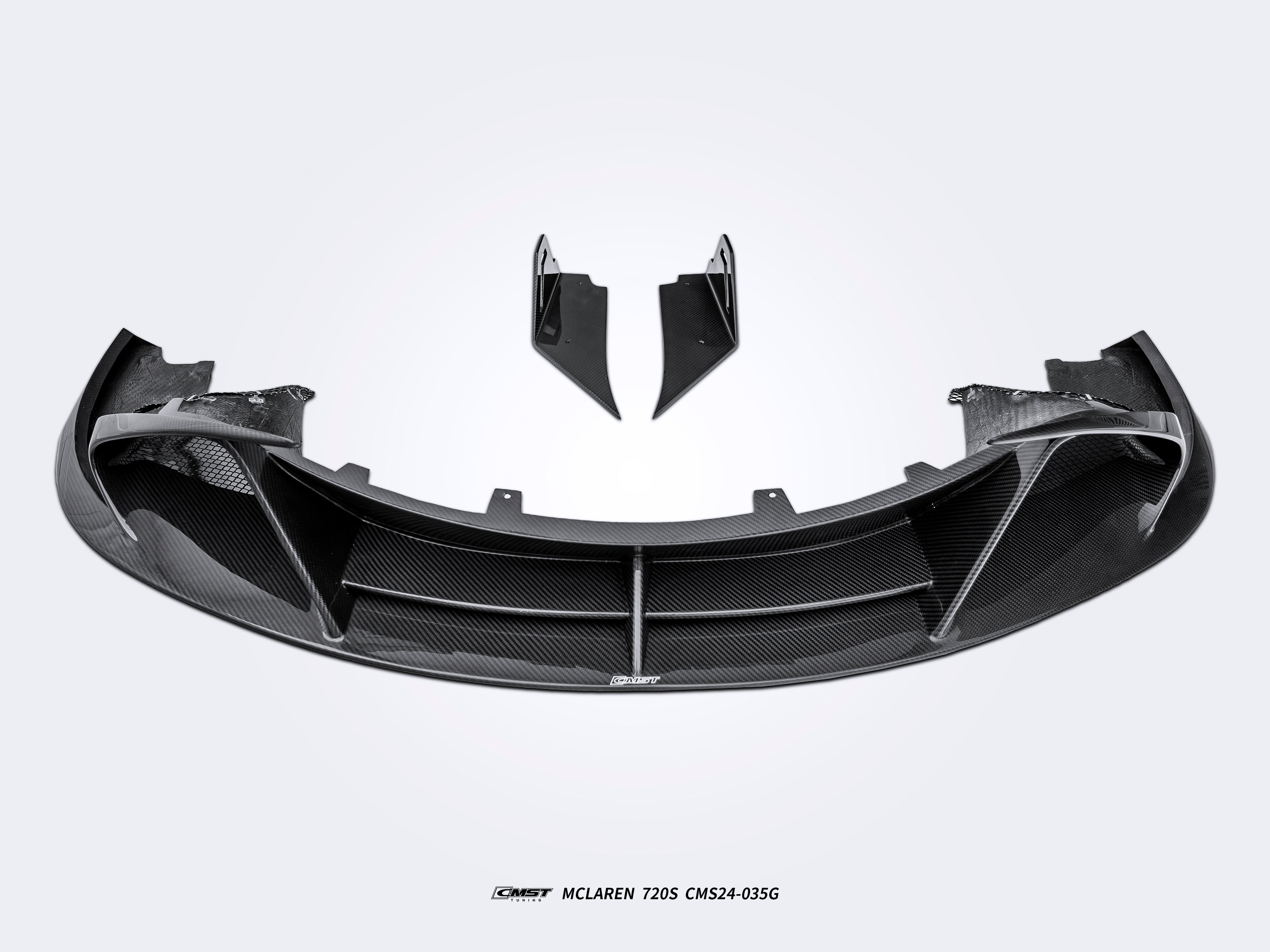 McLaren 720S 2018 2019 2020 2021 2022 2023 with Aftermarket Parts - V3 Front Lip Carbon Fiber / FRP from CMST Tuning