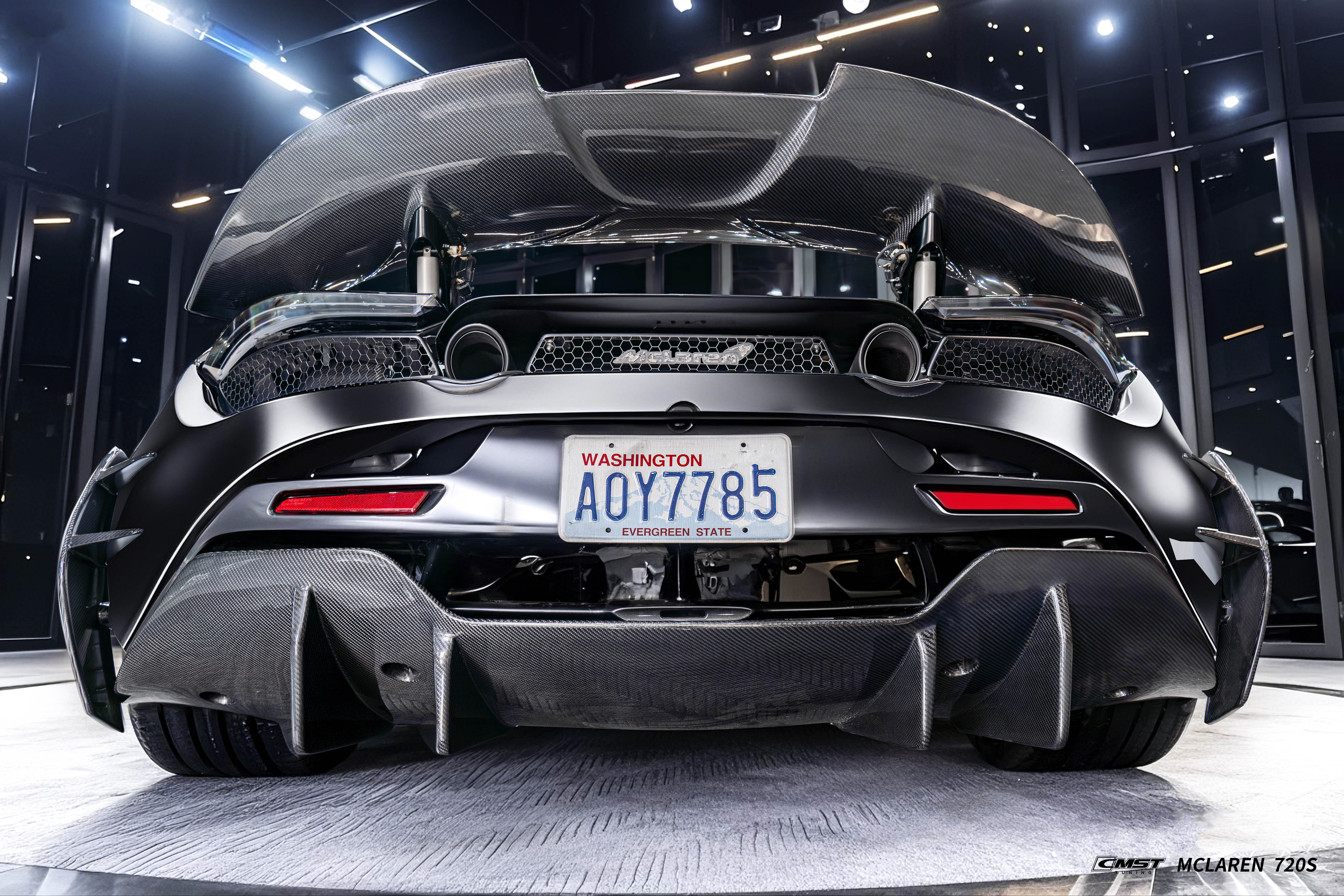 McLaren 720S 2018 2019 2020 2021 2022 2023 with Aftermarket Parts - Rear Bumper Side Valences Carbon Fiber / FRP from CMST Tuning