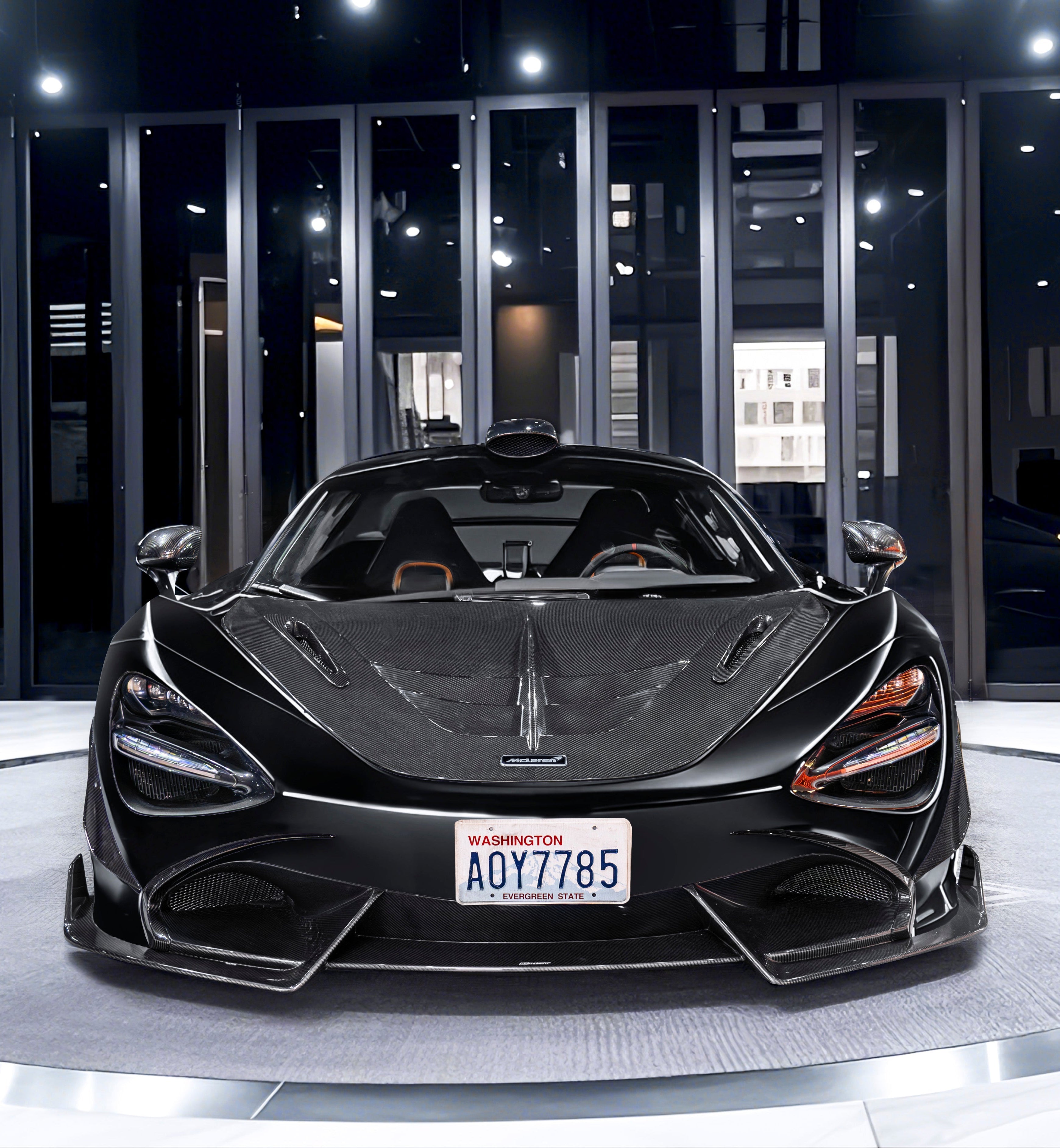 McLaren 720S 2018 2019 2020 2021 2022 2023 with Aftermarket Parts - V2 Front Lip Carbon Fiber / FRP from CMST Tuning