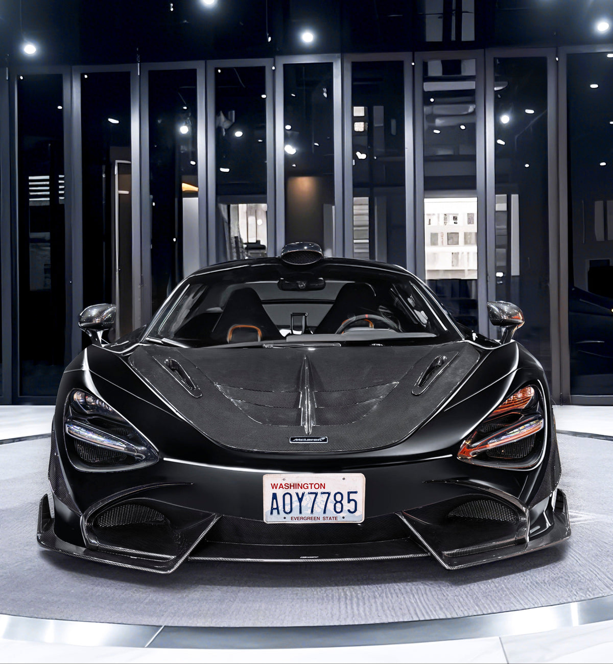 McLaren 720S 2018 2019 2020 2021 2022 2023 with Aftermarket Parts - V2 Front Lip Carbon Fiber / FRP from CMST Tuning