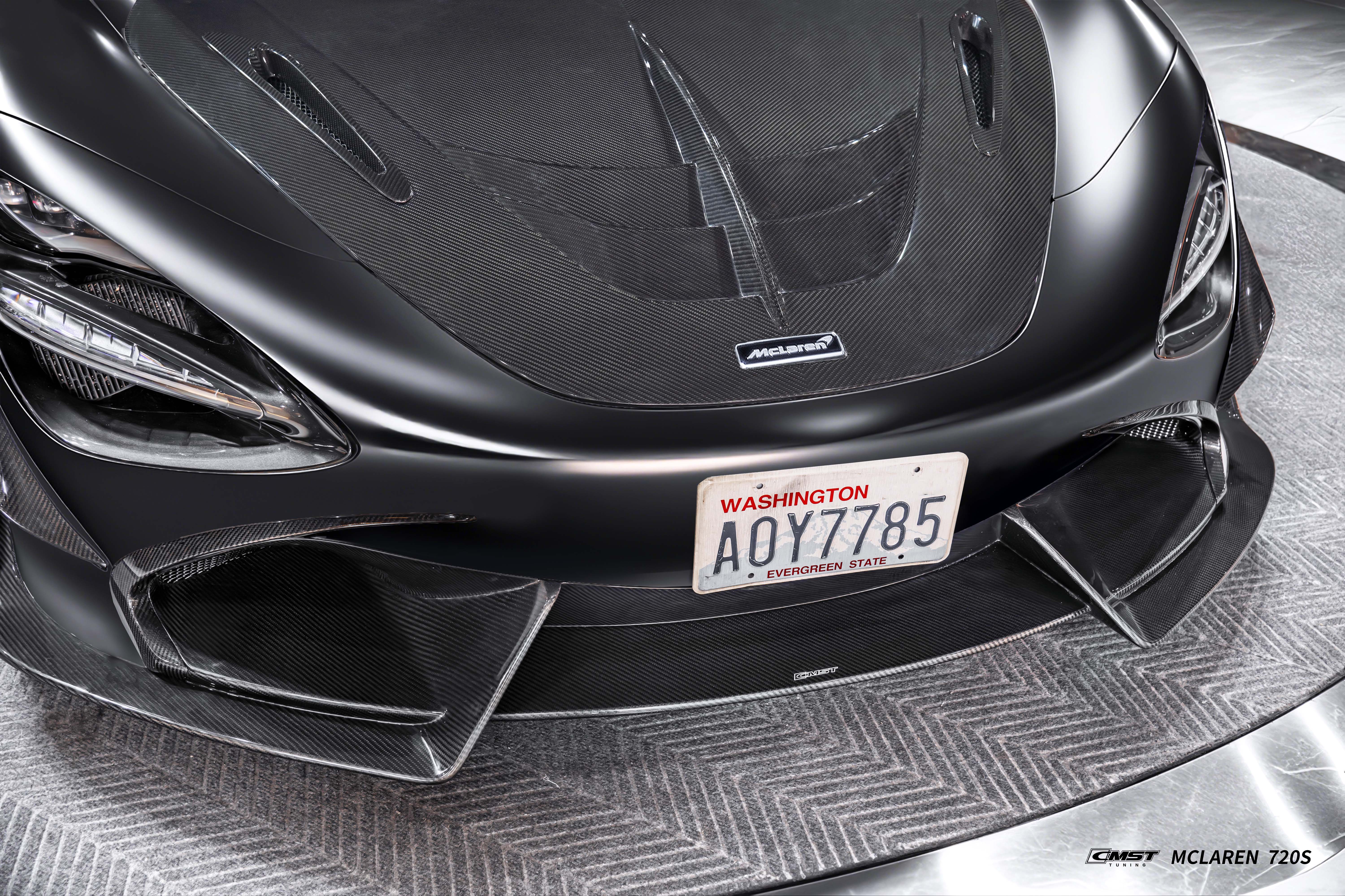 McLaren 720S 2018 2019 2020 2021 2022 2023 with Aftermarket Parts - V3 Front Lip Carbon Fiber / FRP from CMST Tuning
