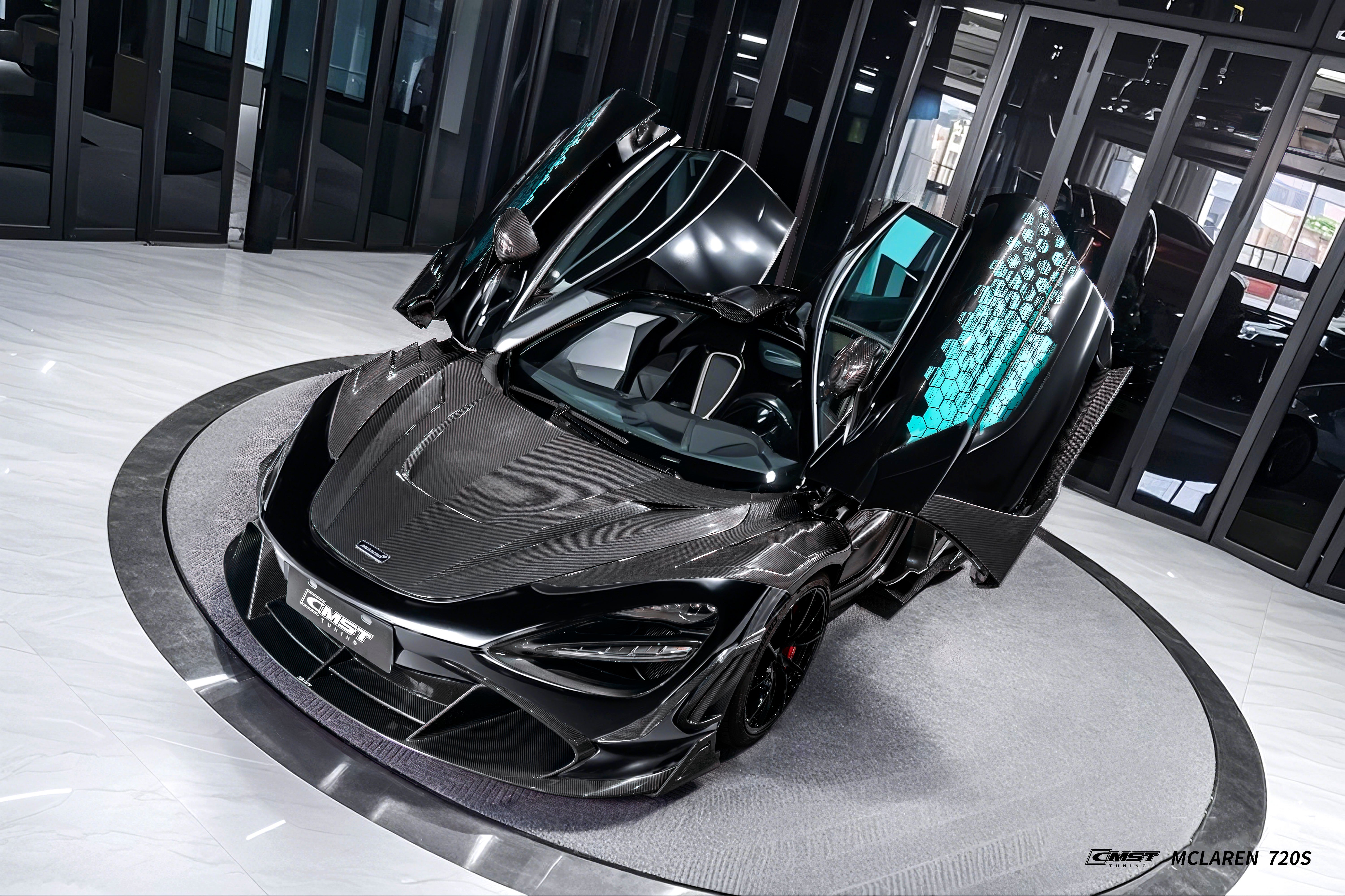 McLaren 720S 2018 2019 2020 2021 2022 2023 with Aftermarket Parts - V3 Front Lip Carbon Fiber / FRP from CMST Tuning
