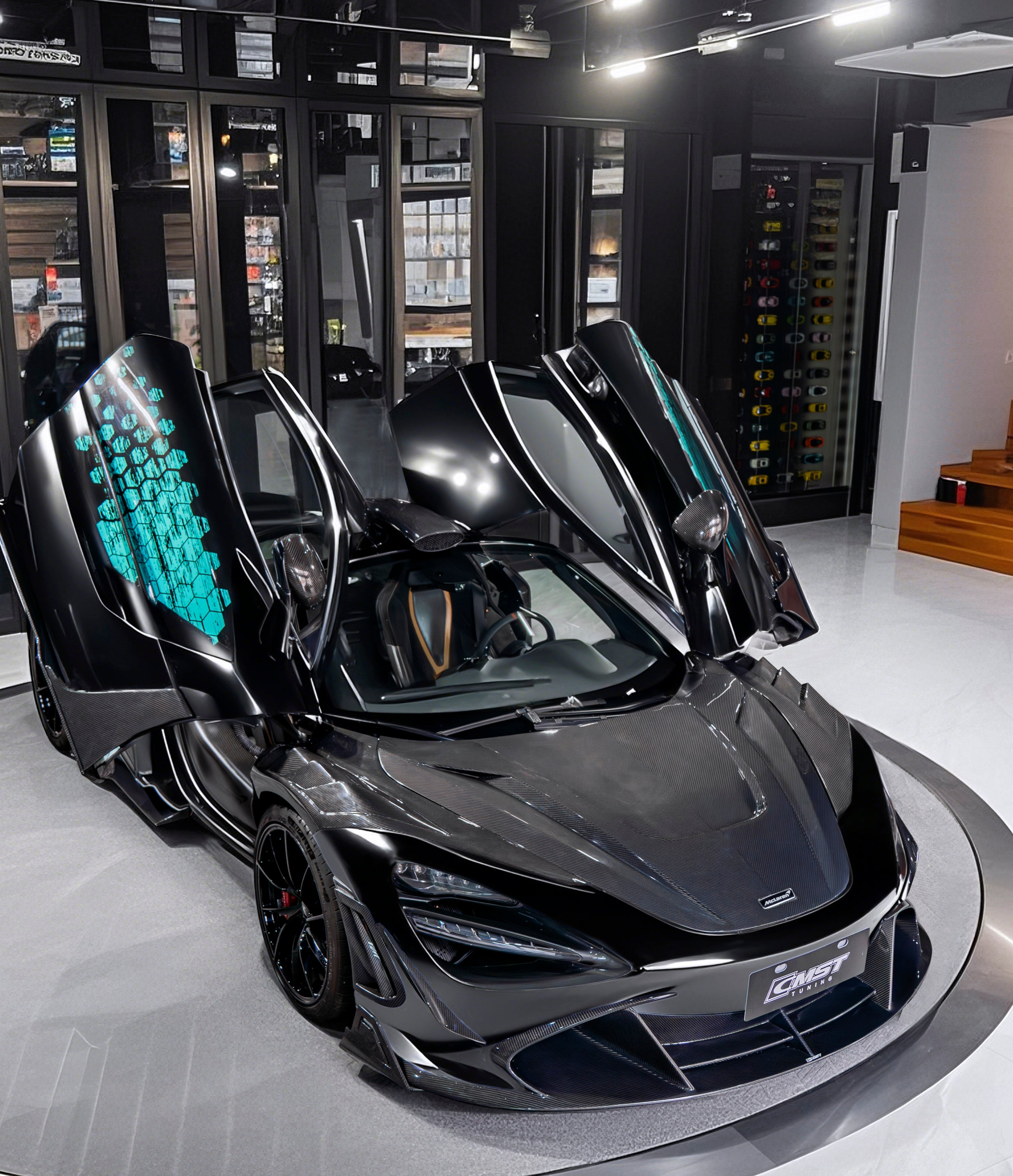 McLaren 720S 2018 2019 2020 2021 2022 2023 with Aftermarket Parts - V3 Front Lip Carbon Fiber / FRP from CMST Tuning