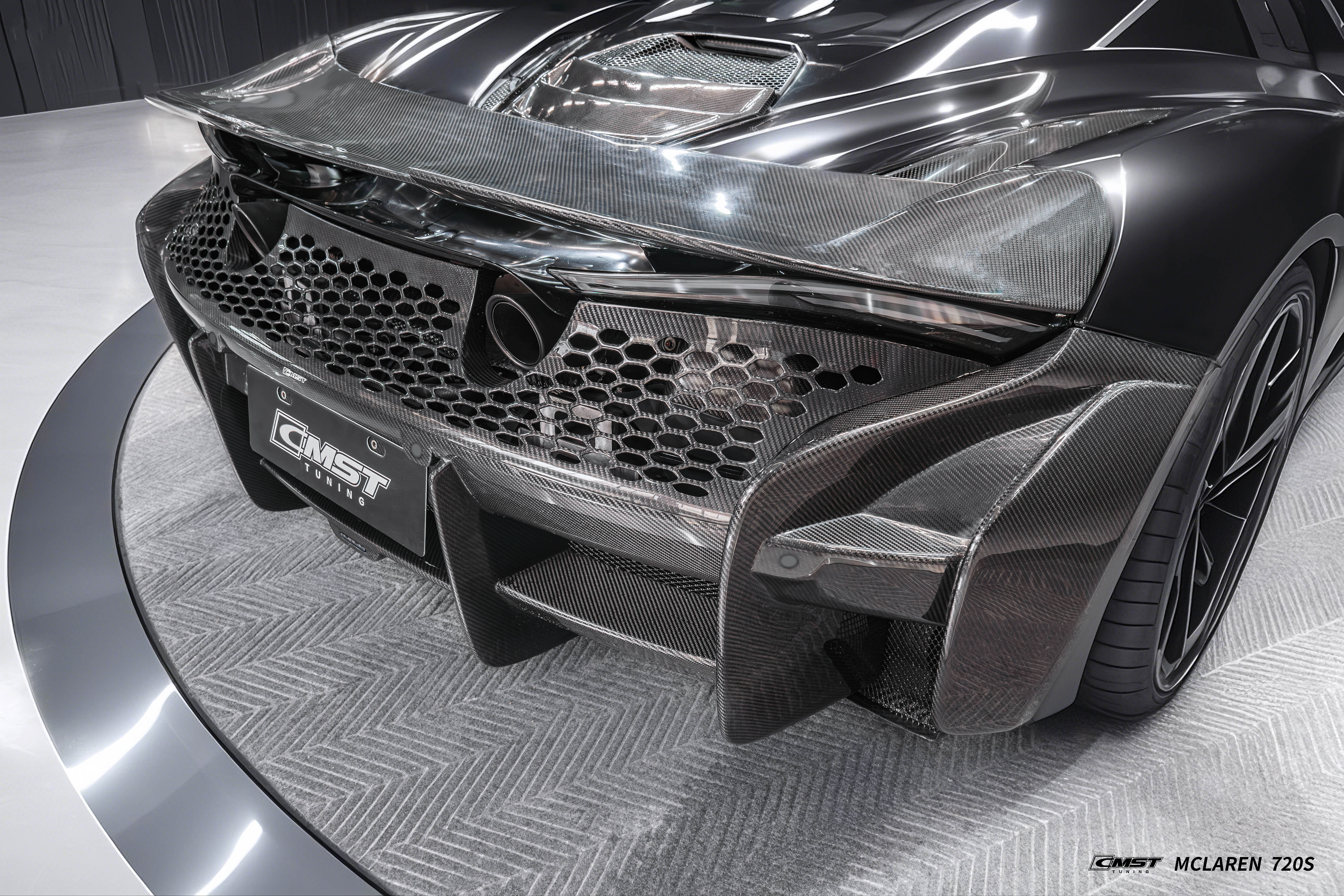 McLaren 720S 2018 2019 2020 2021 2022 2023 with Aftermarket Parts - Rear Bumper & Diffuser Carbon Fiber / FRP from CMST Tuning